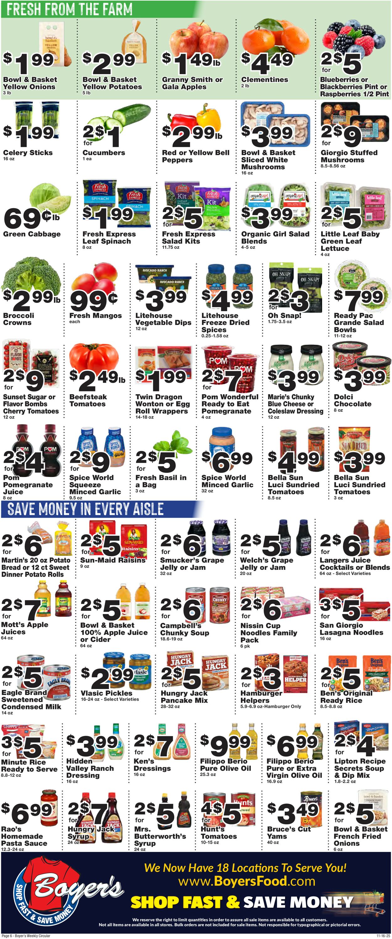 Catalogue Boyer's Food Markets from 11/16/2025