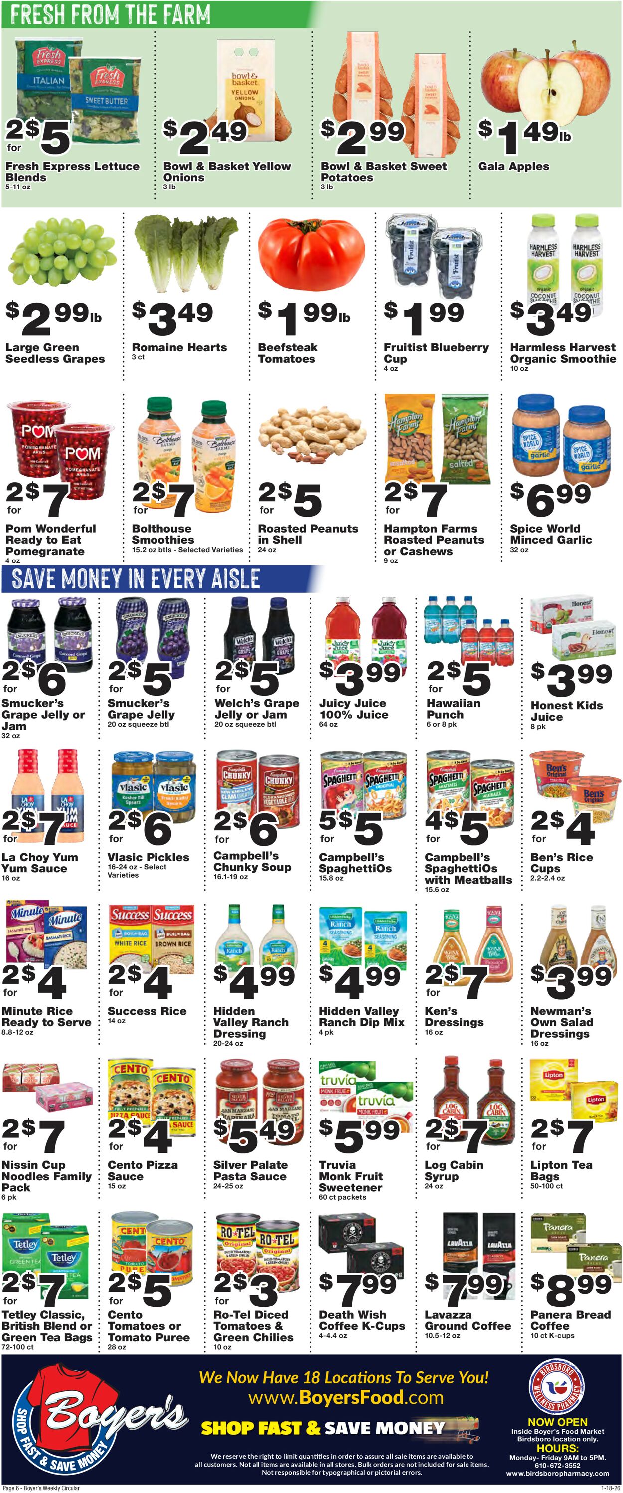 Catalogue Boyer's Food Markets from 01/18/2026