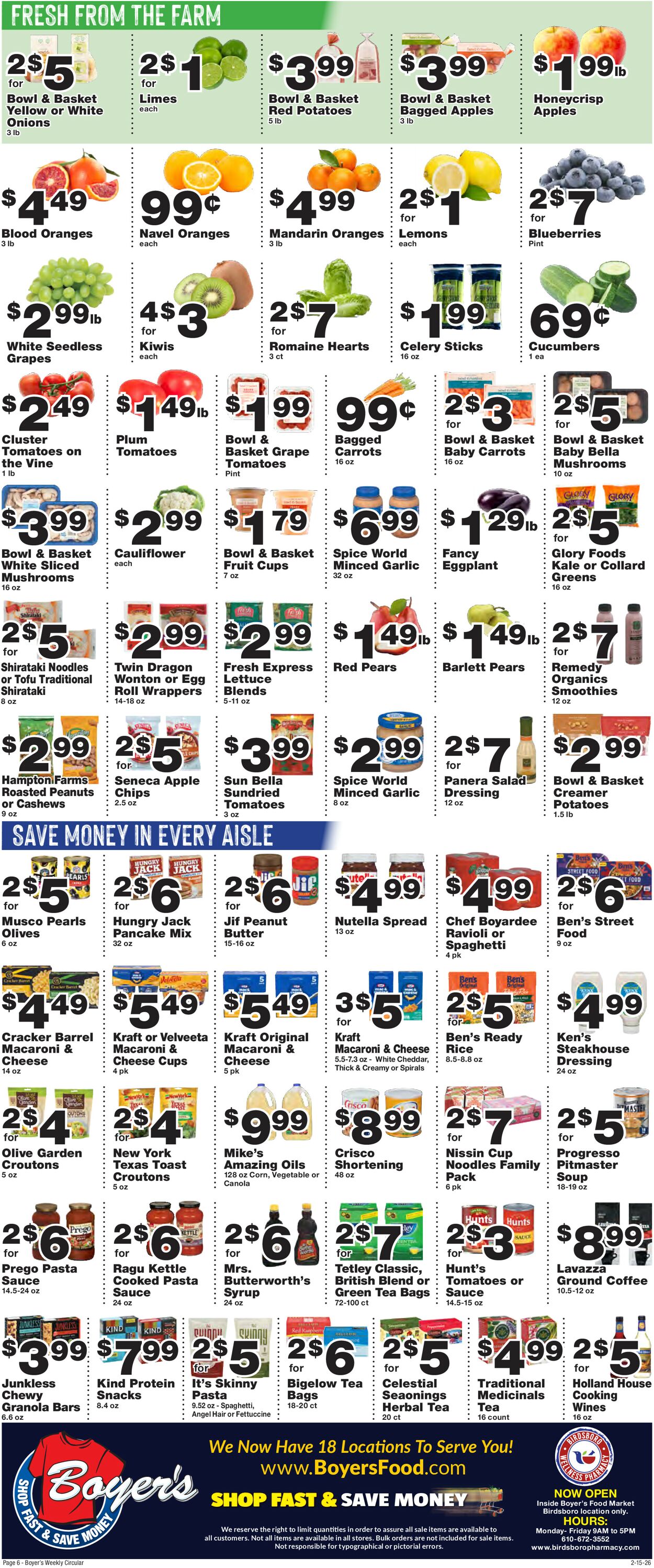 Catalogue Boyer's Food Markets from 02/15/2026
