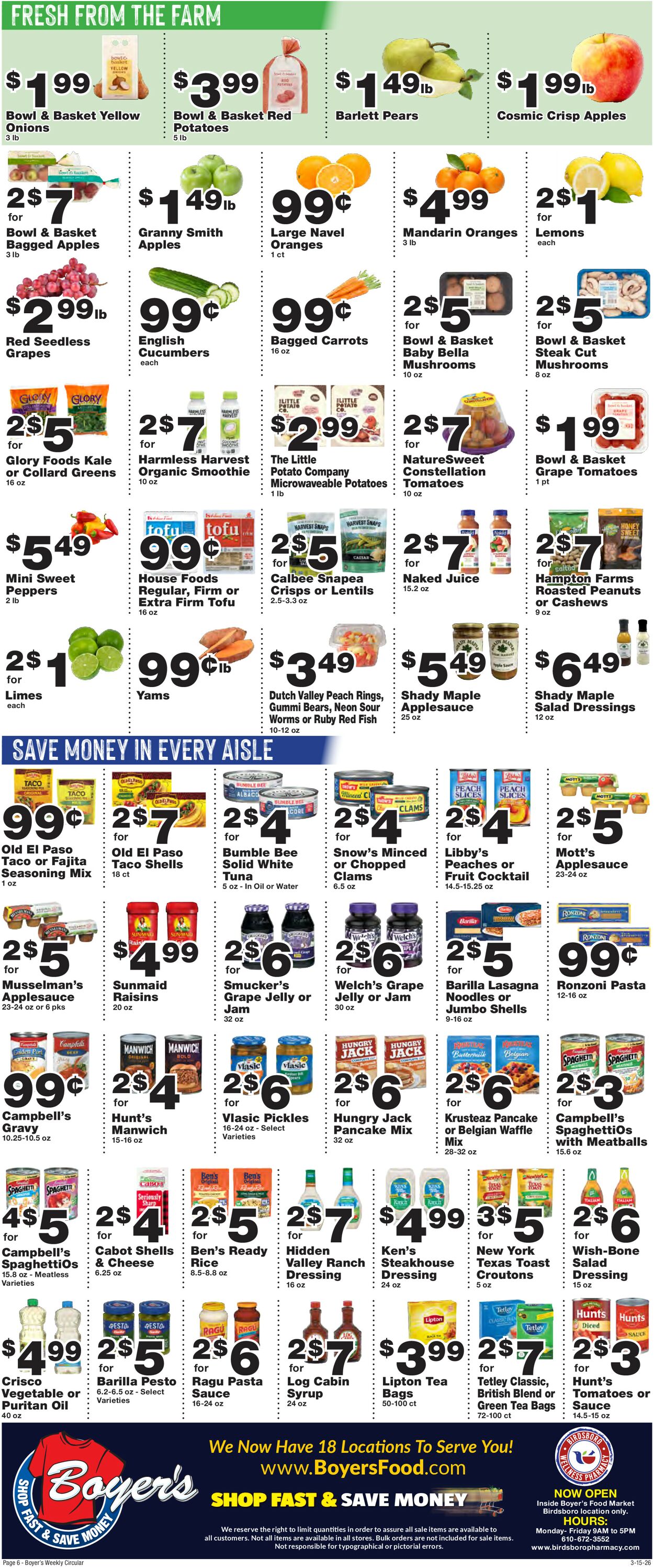 Catalogue Boyer's Food Markets from 03/15/2026