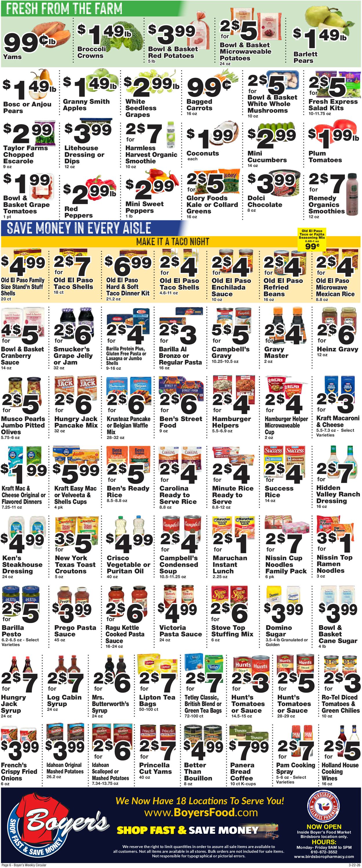 Catalogue Boyer's Food Markets from 03/22/2026