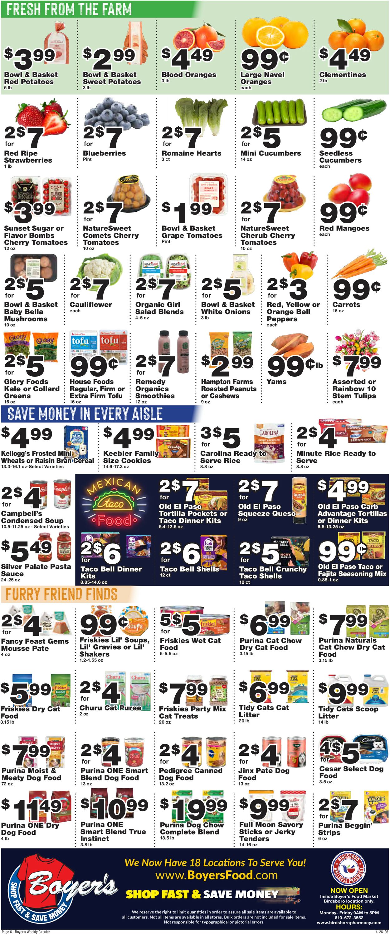 Catalogue Boyer's Food Markets from 04/26/2026