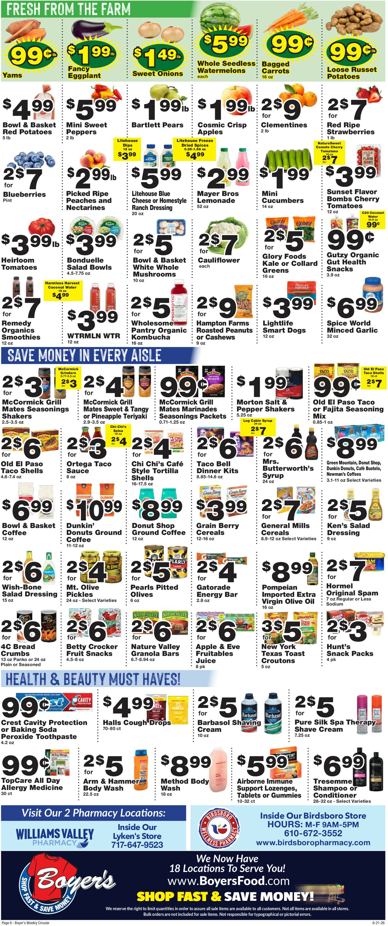 Catalogue Boyer's Food Markets from 06/21/2026