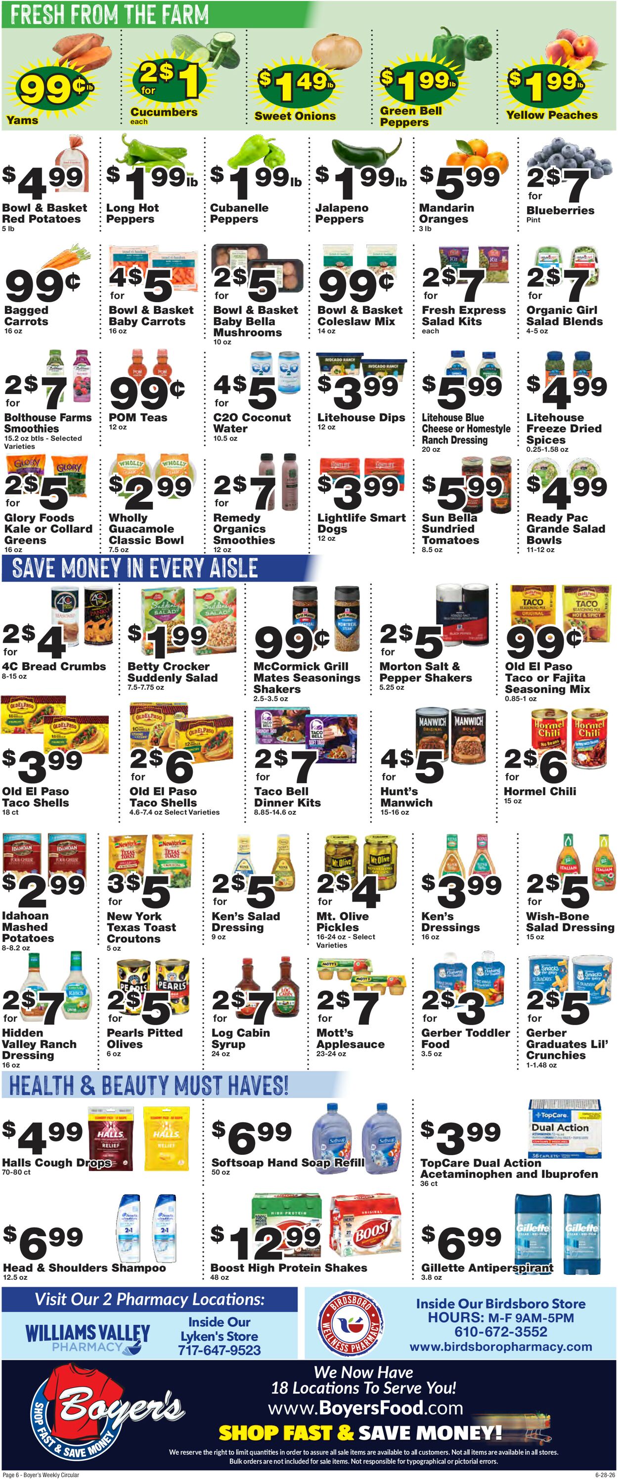 Catalogue Boyer's Food Markets from 06/28/2026