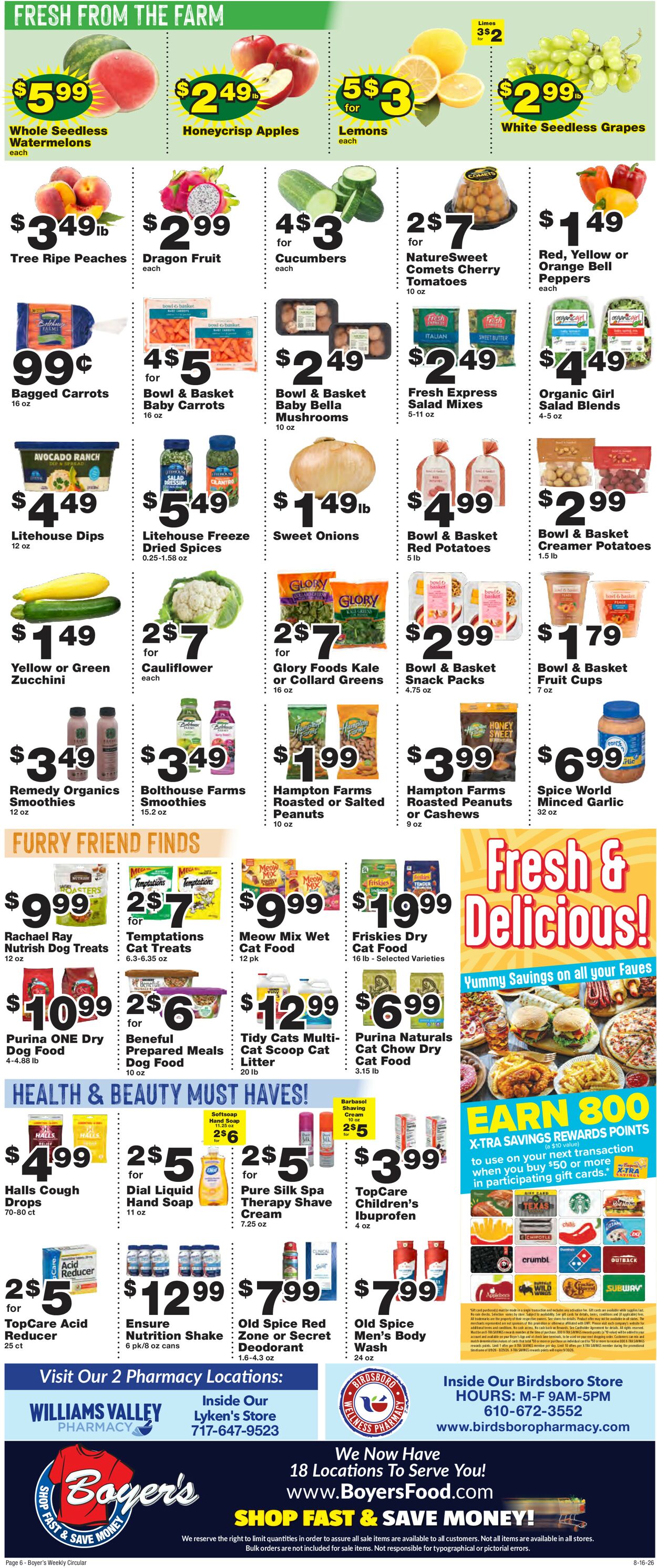 Catalogue Boyer's Food Markets from 08/16/2026