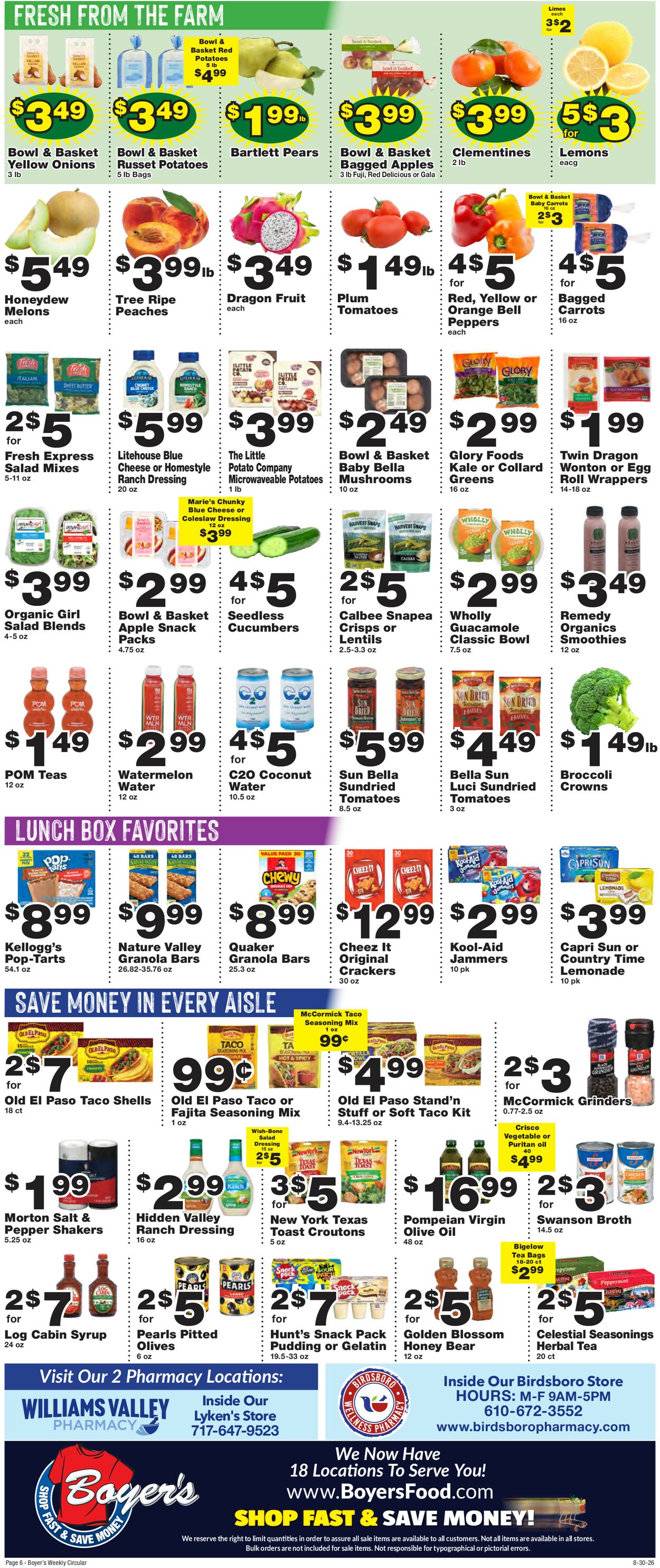 Catalogue Boyer's Food Markets from 08/30/2026
