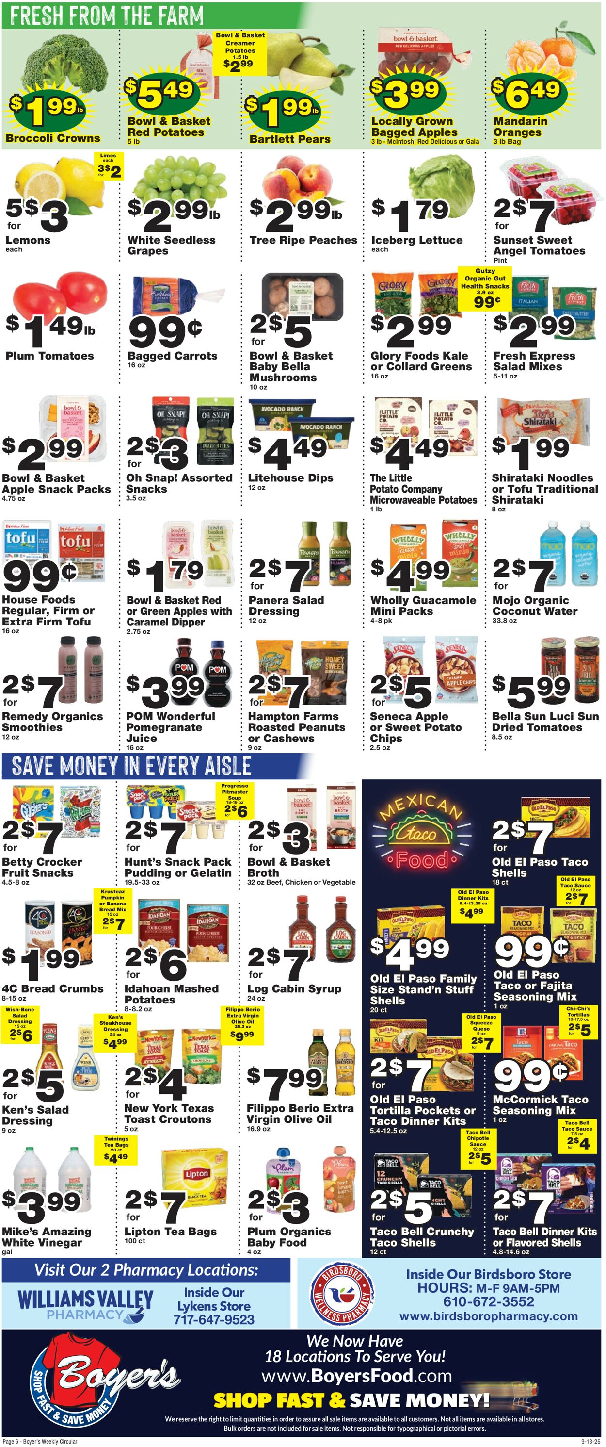 Catalogue Boyer's Food Markets from 09/13/2026