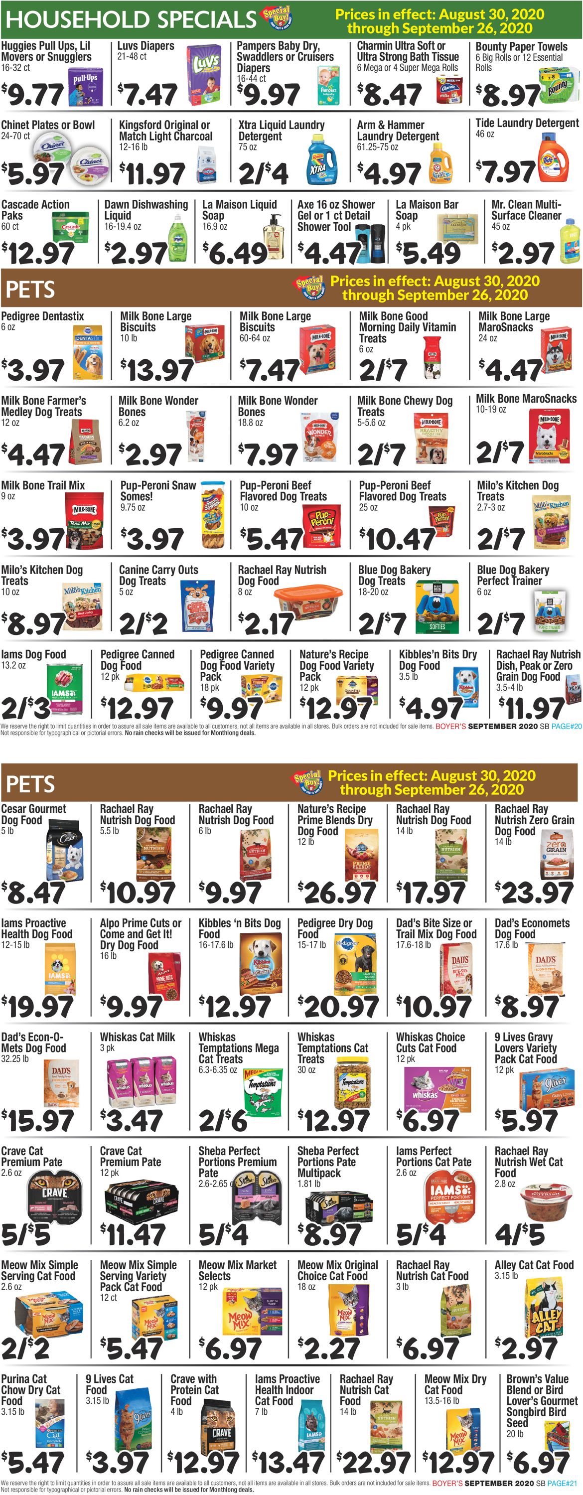 Catalogue Boyer's Food Markets from 08/30/2020
