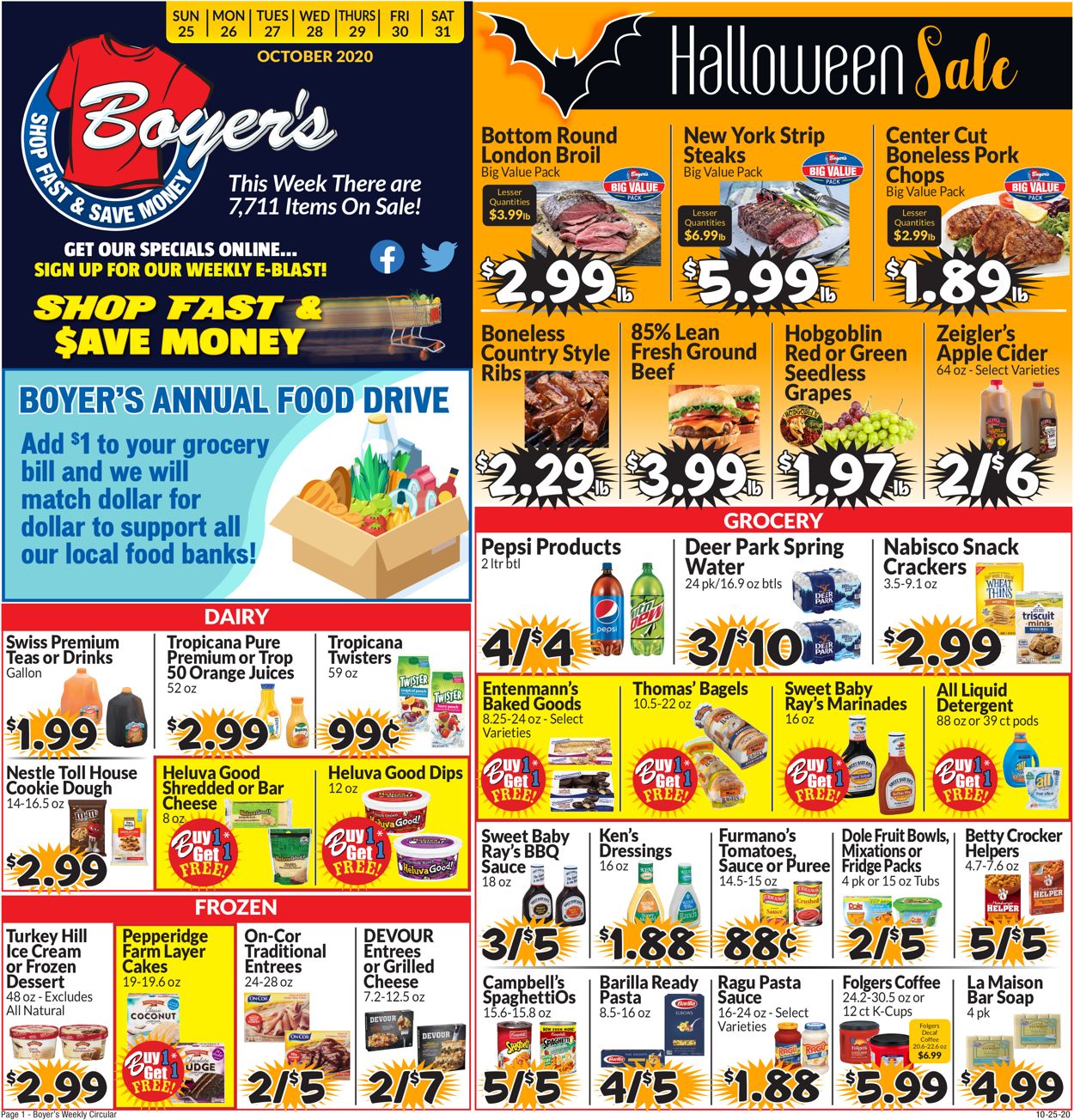 Catalogue Boyer's Food Markets Halloween 2020 from 10/25/2020