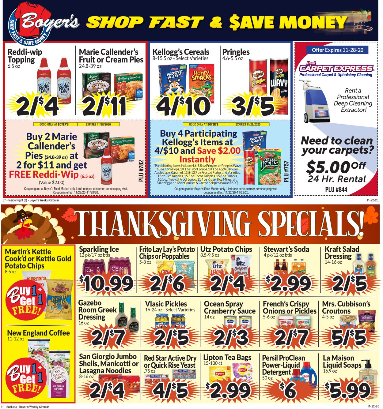 Catalogue Boyer's Food Markets Thanksgiving 2020 from 11/22/2020