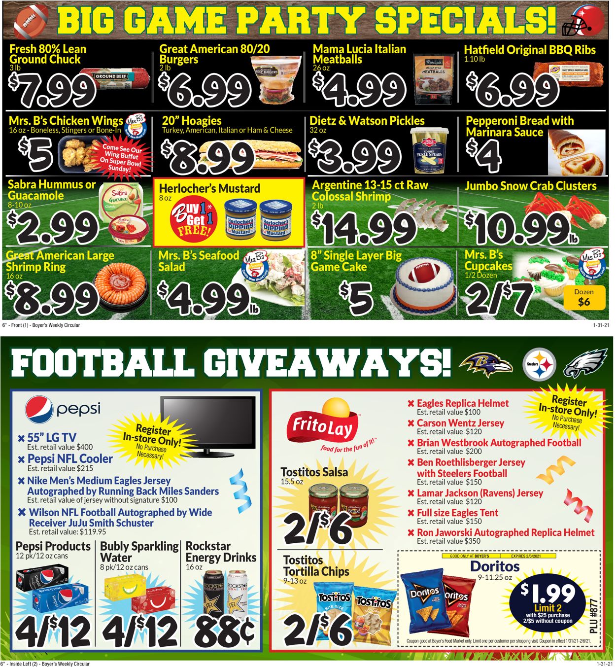Catalogue Boyer's Food Markets Game Day 2021 from 01/31/2021