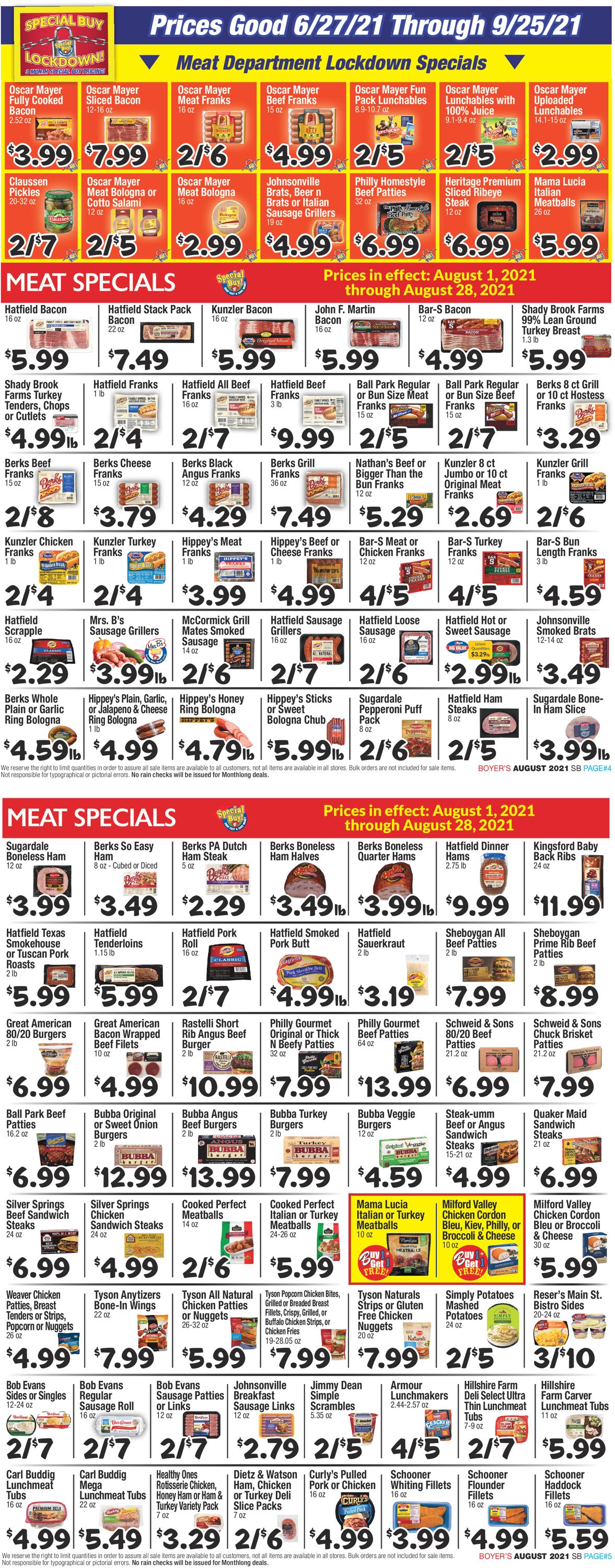 Catalogue Boyer's Food Markets from 08/01/2021