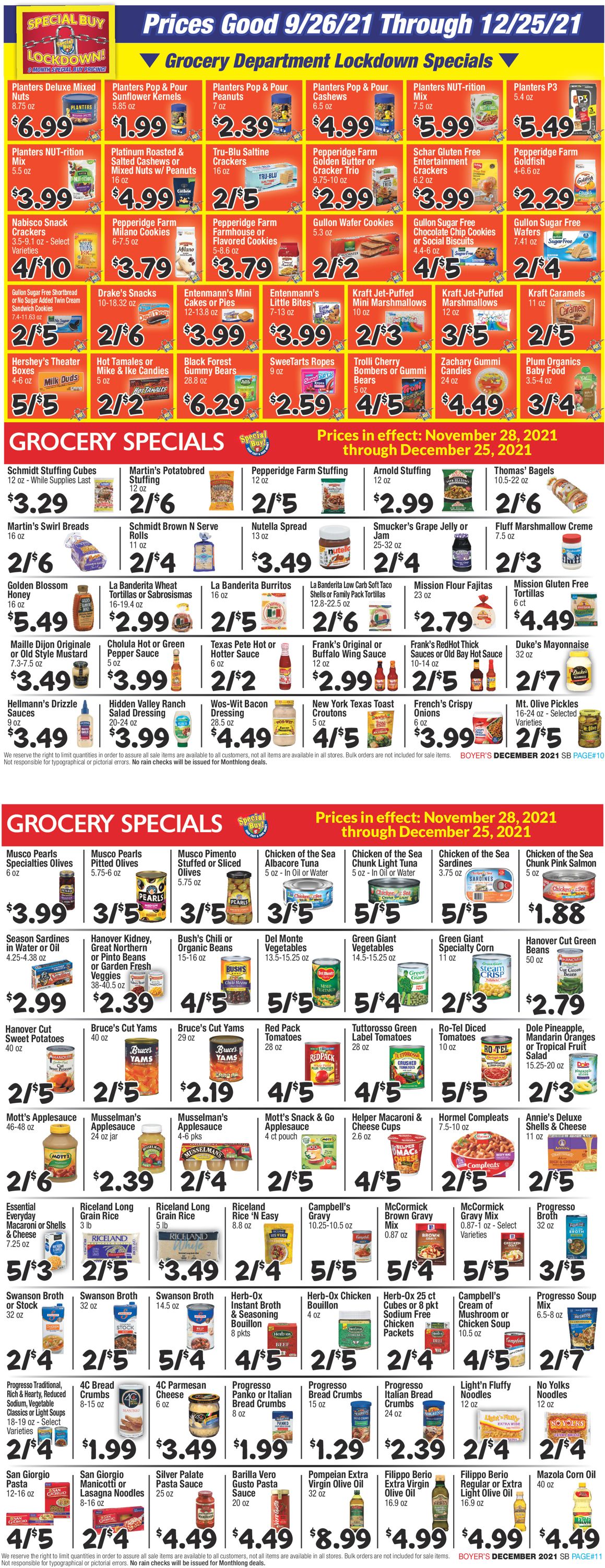 Catalogue Boyer's Food Markets HOLIDAY 2021 from 11/28/2021