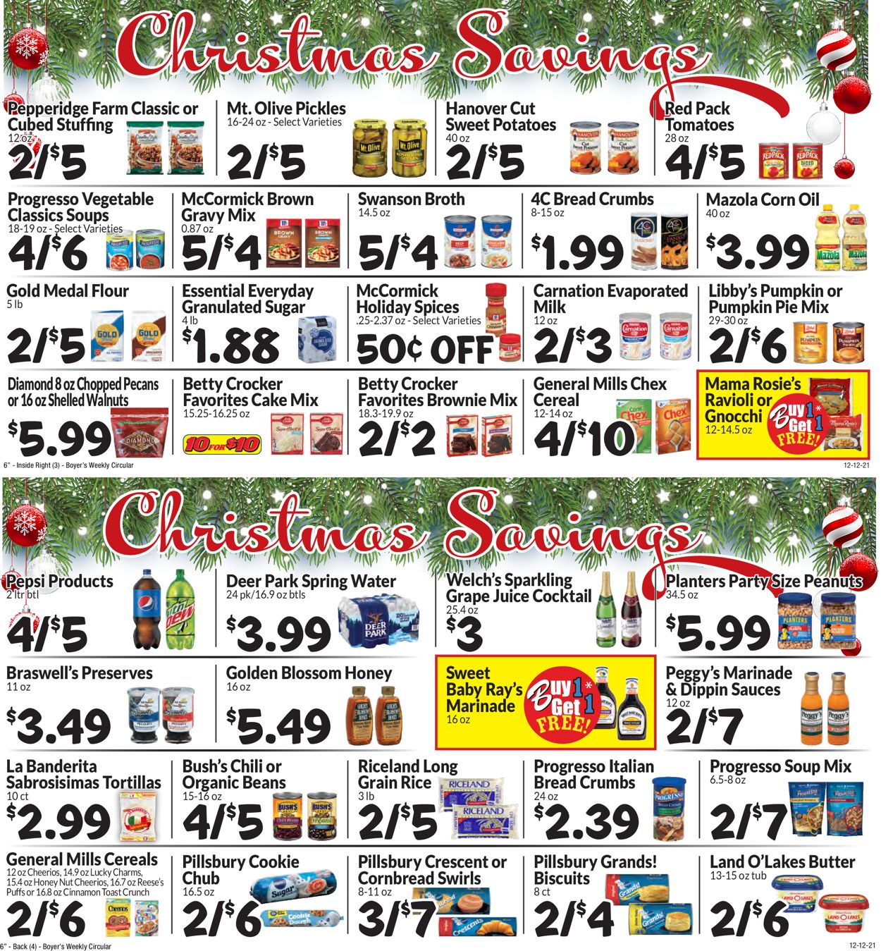 Catalogue Boyer's Food Markets HOLIDAY 2021 from 12/12/2021