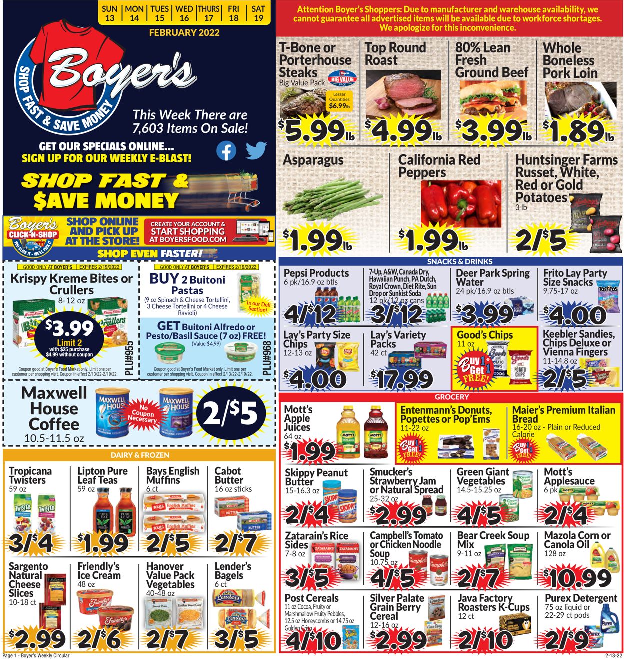 Catalogue Boyer's Food Markets from 02/13/2022