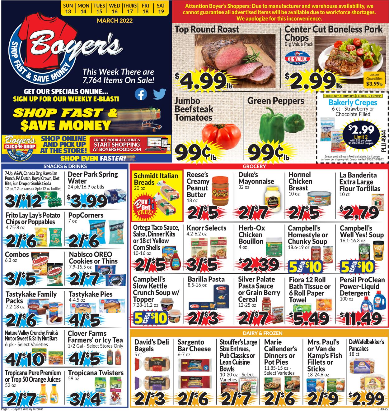 Catalogue Boyer's Food Markets from 03/13/2022