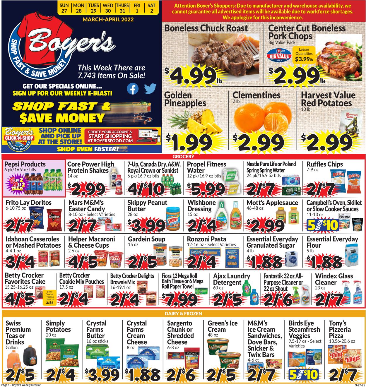 Catalogue Boyer's Food Markets from 03/27/2022