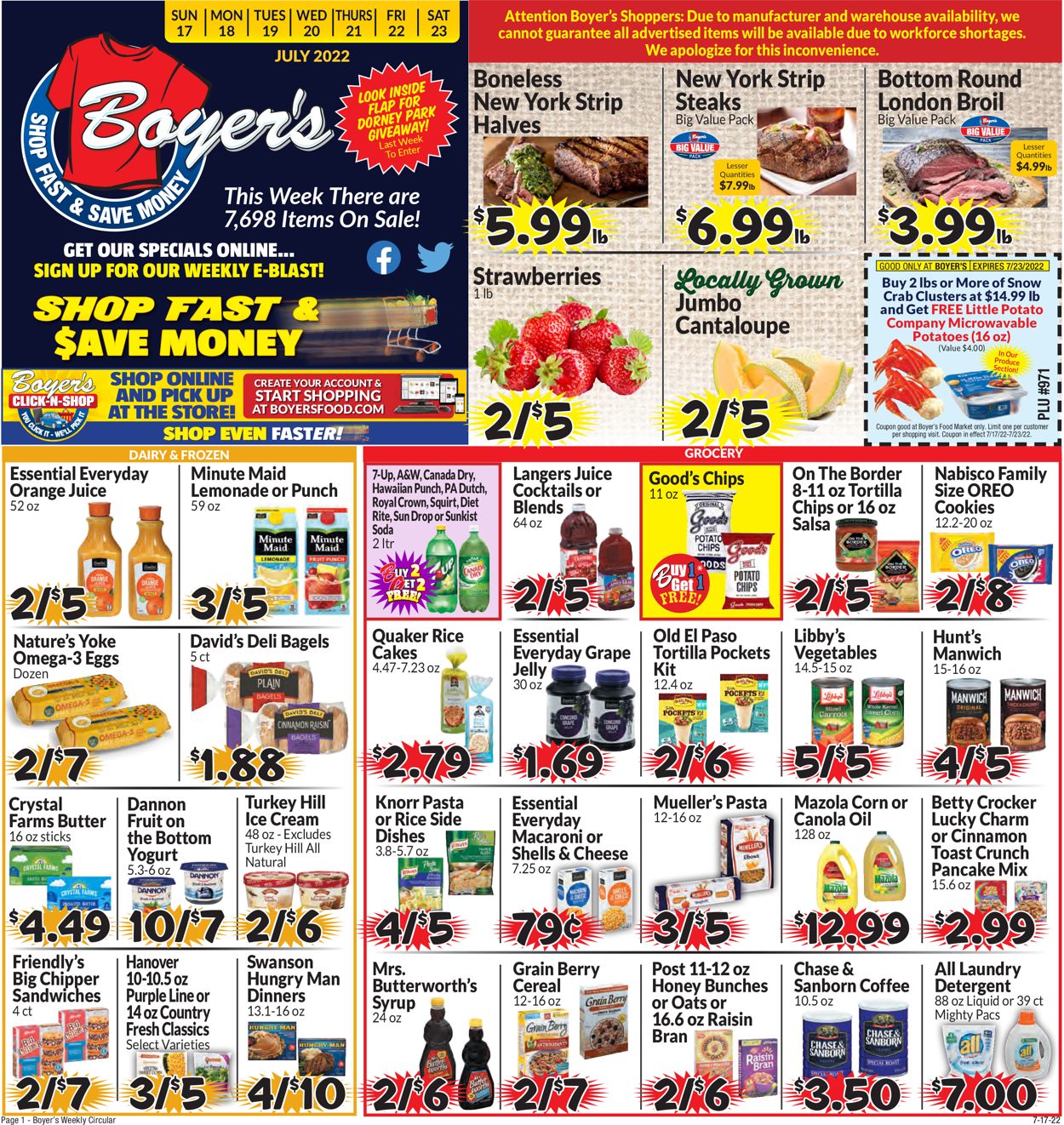 Catalogue Boyer's Food Markets from 07/17/2022