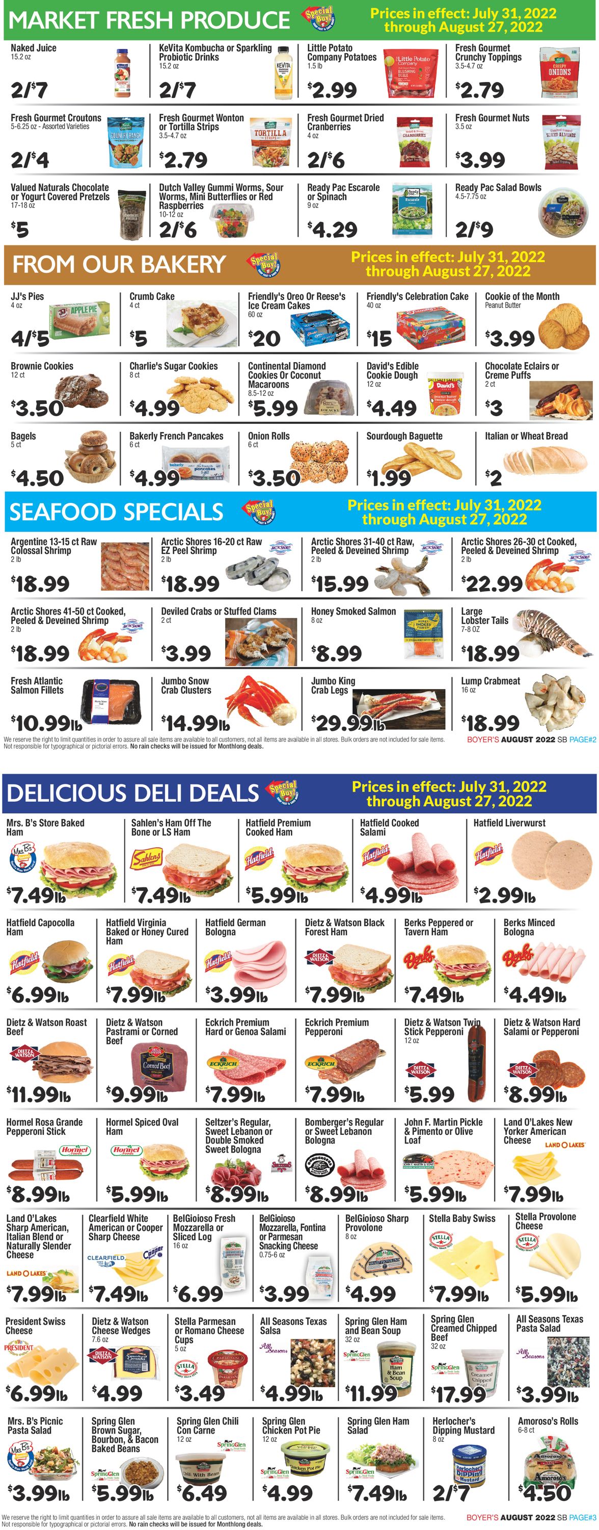 Catalogue Boyer's Food Markets from 07/31/2022