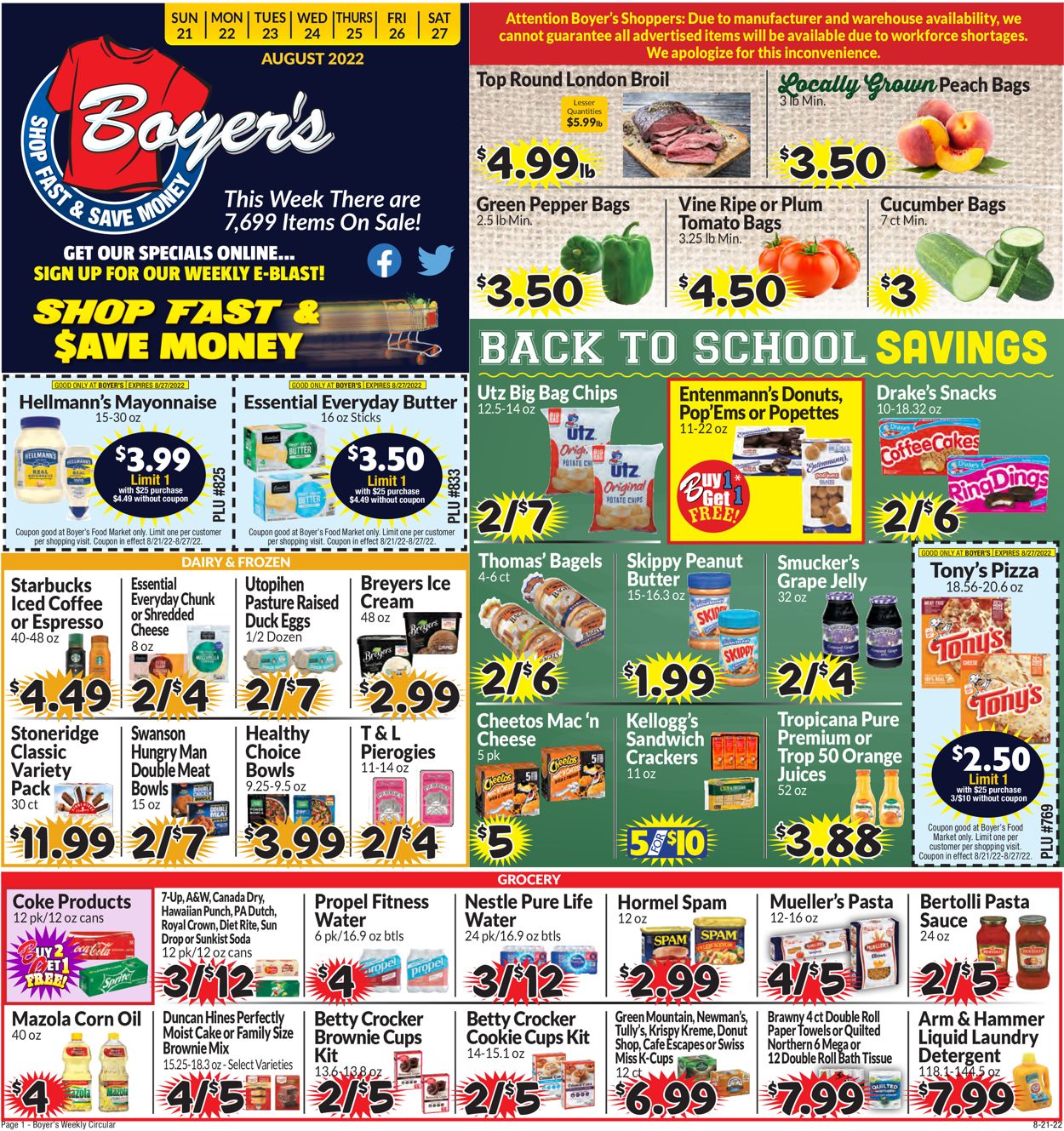 Catalogue Boyer's Food Markets from 08/21/2022