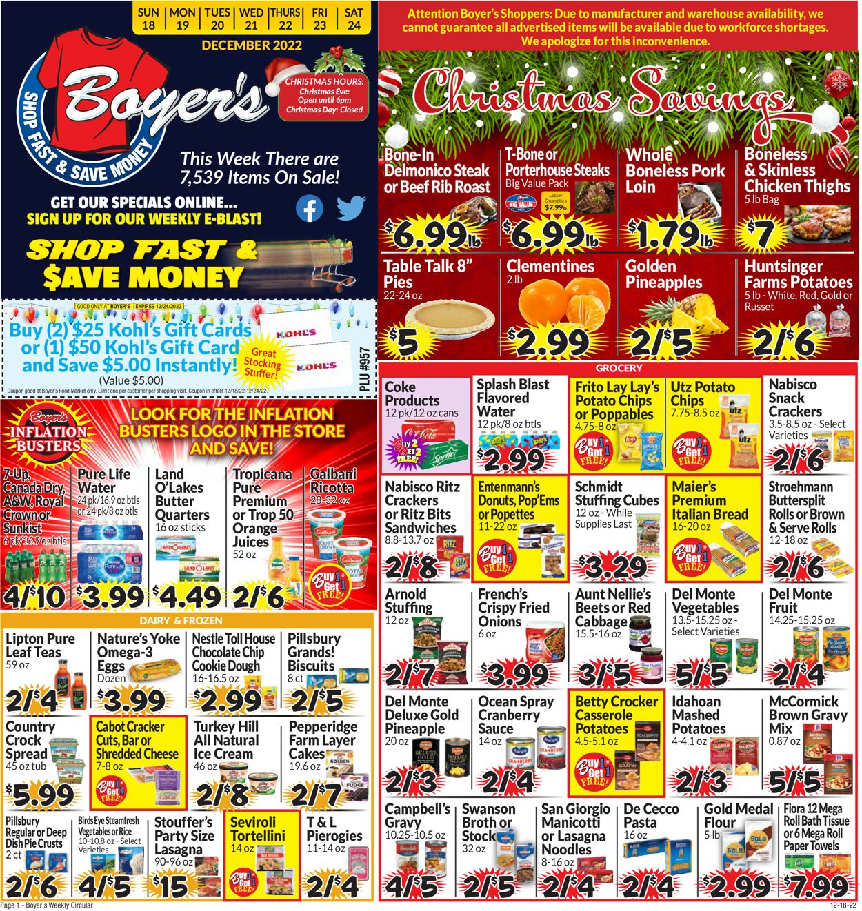 Catalogue Boyer's Food Markets from 12/18/2022