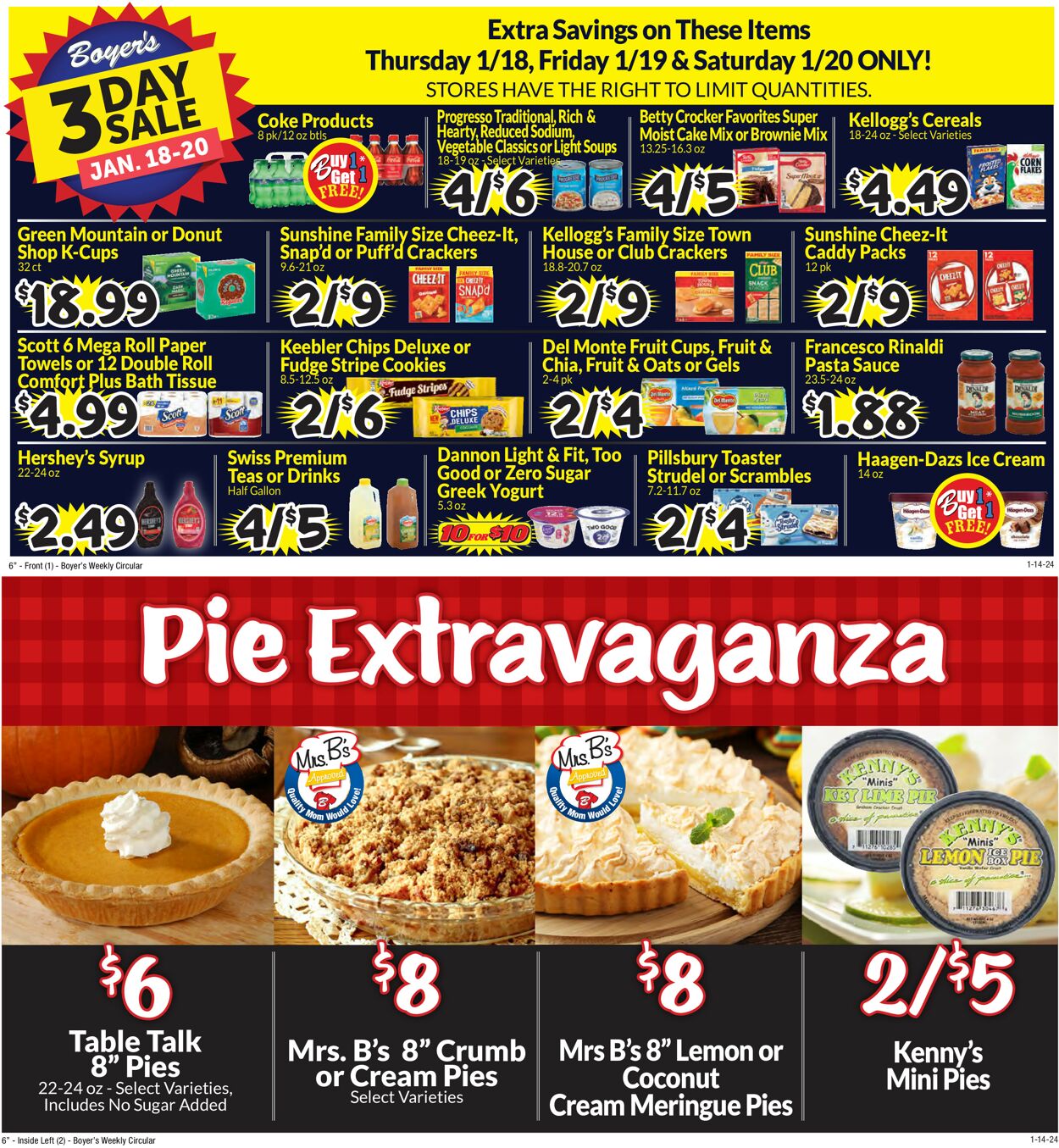 Catalogue Boyer's Food Markets from 01/14/2024