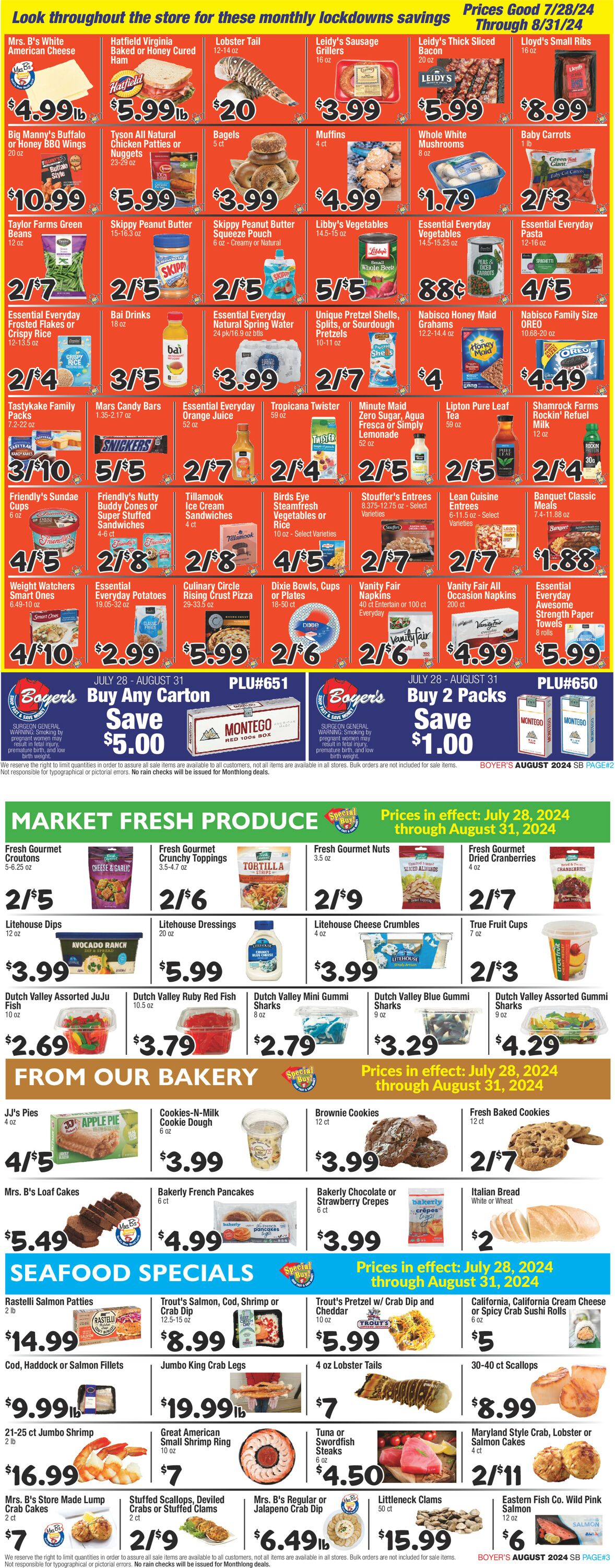 Catalogue Boyer's Food Markets from 07/28/2024