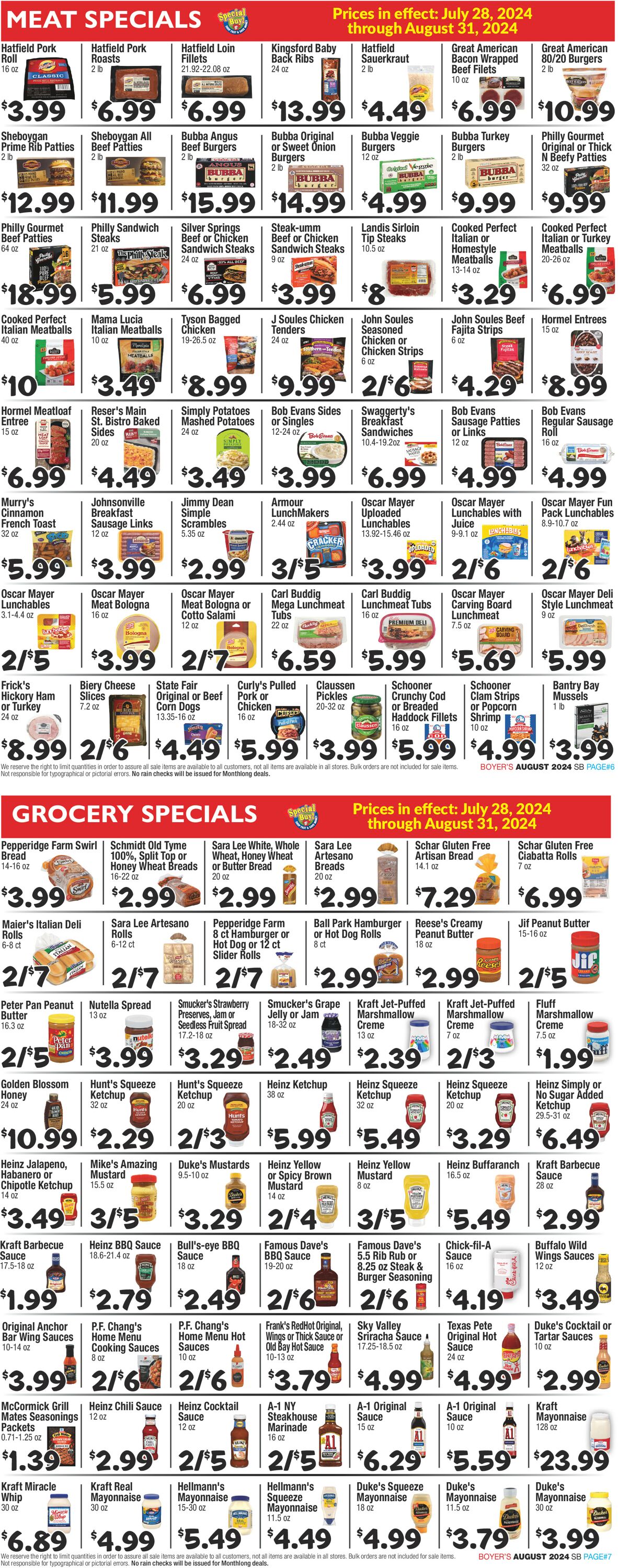 Catalogue Boyer's Food Markets from 07/28/2024