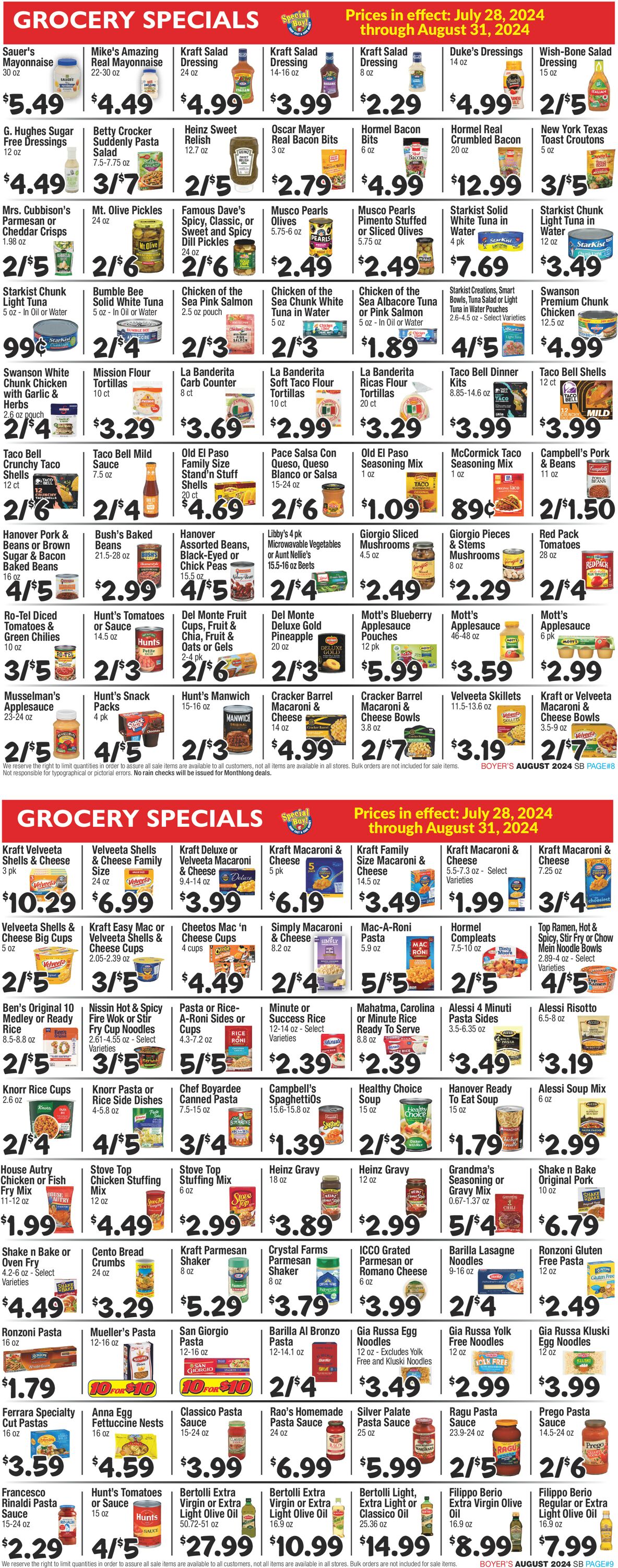 Catalogue Boyer's Food Markets from 07/28/2024