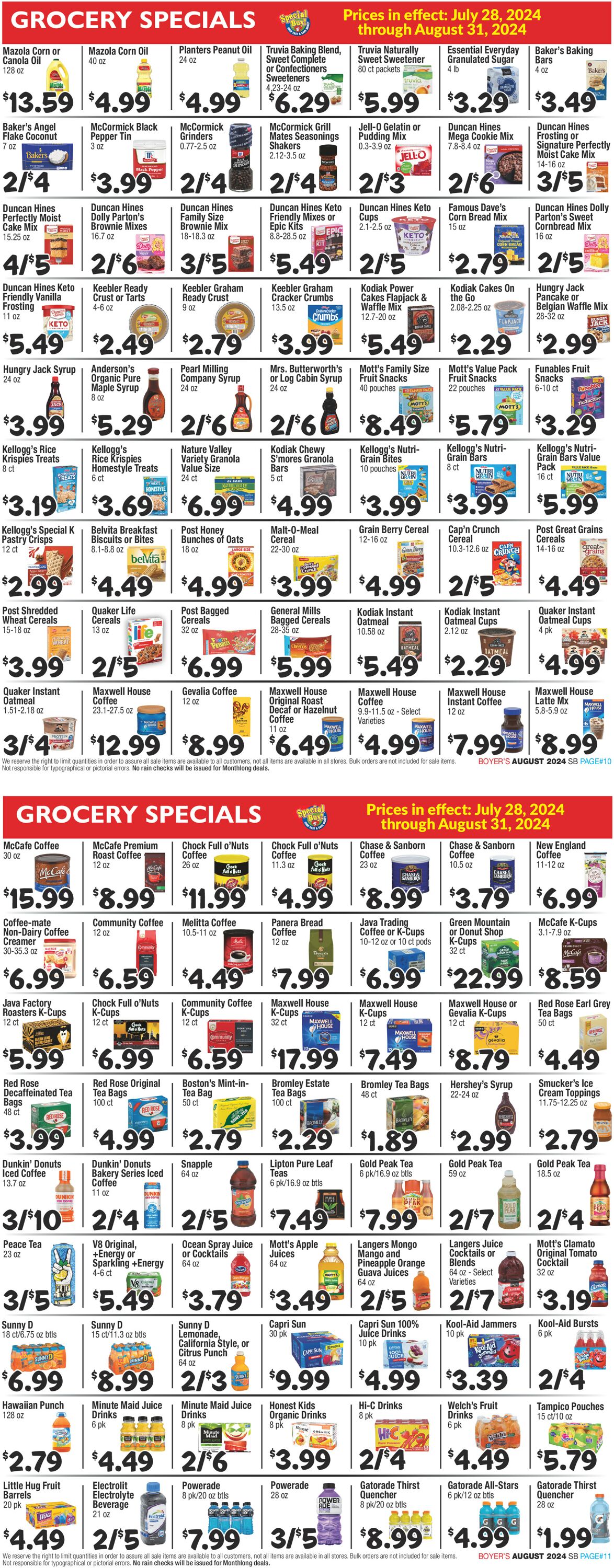 Catalogue Boyer's Food Markets from 07/28/2024