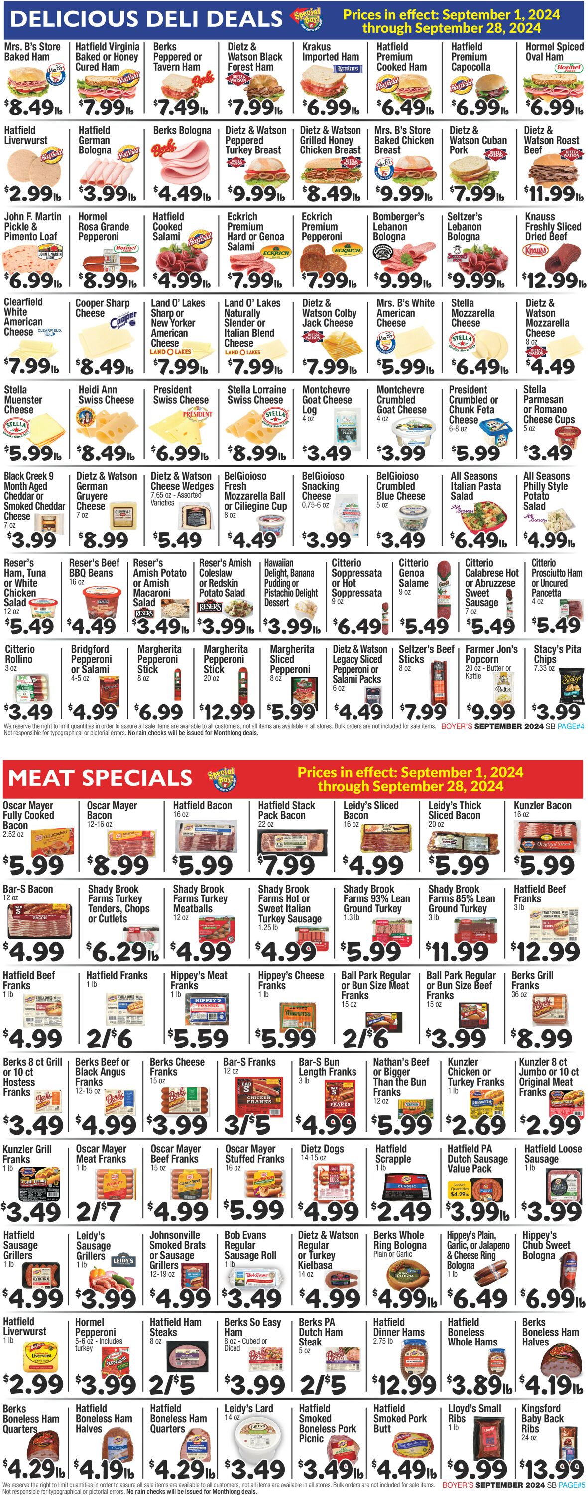 Catalogue Boyer's Food Markets from 09/01/2024