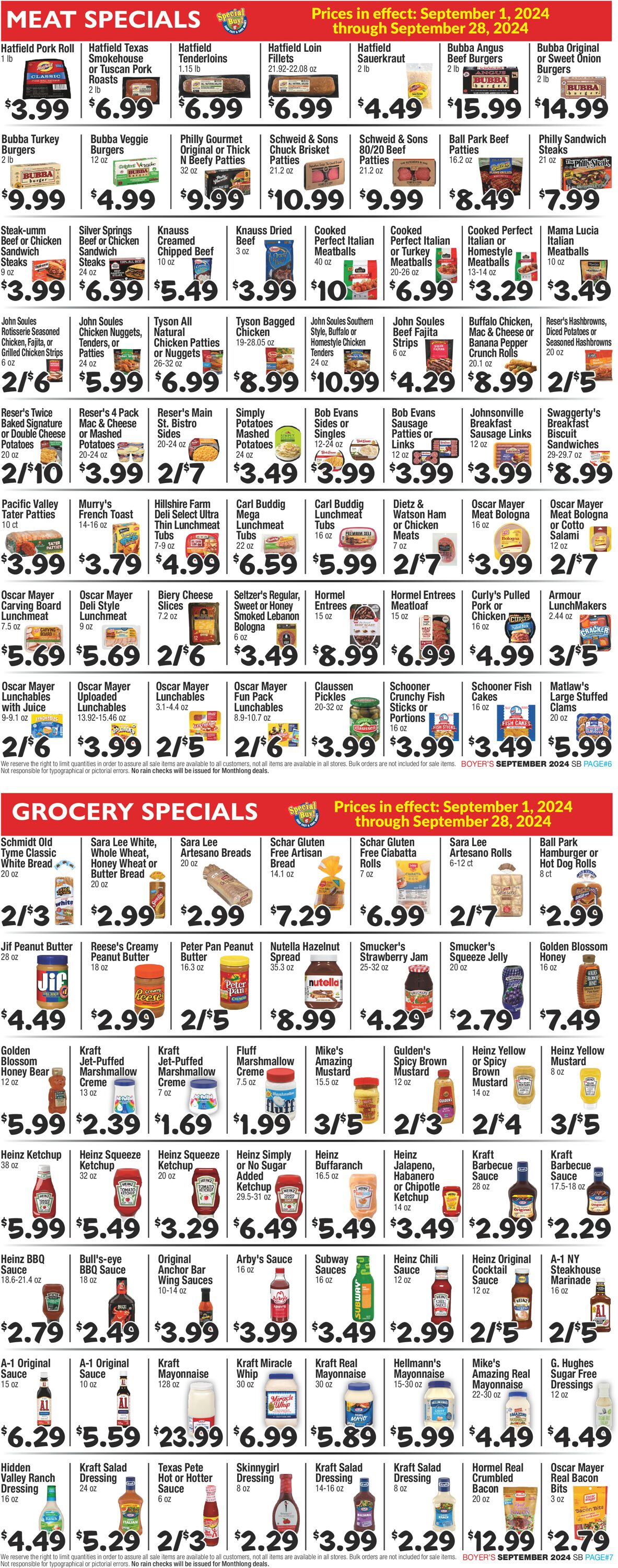 Catalogue Boyer's Food Markets from 09/01/2024