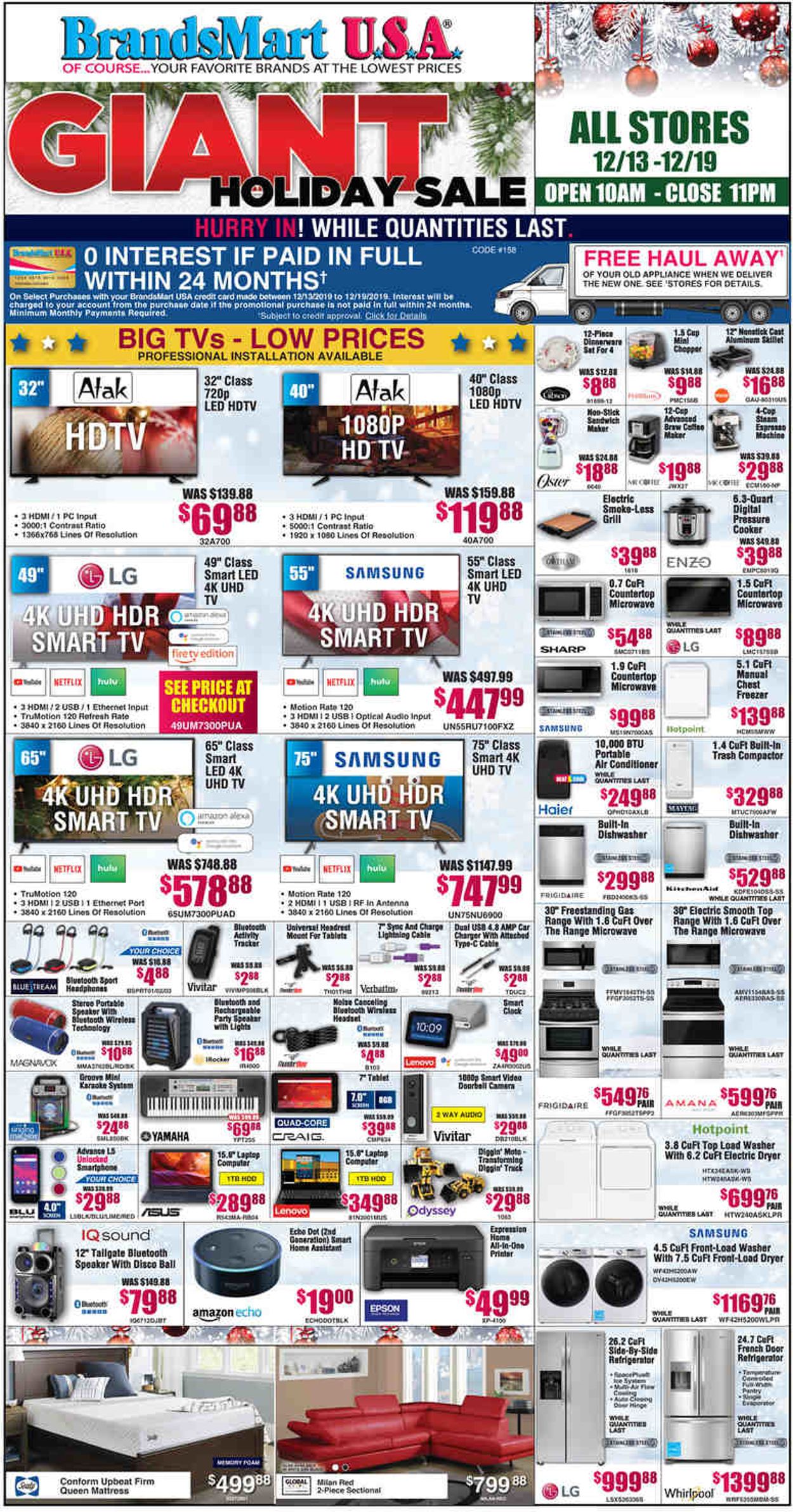 Catalogue Brandsmart USA - Holiday Sale Ad 2019 from 12/13/2019