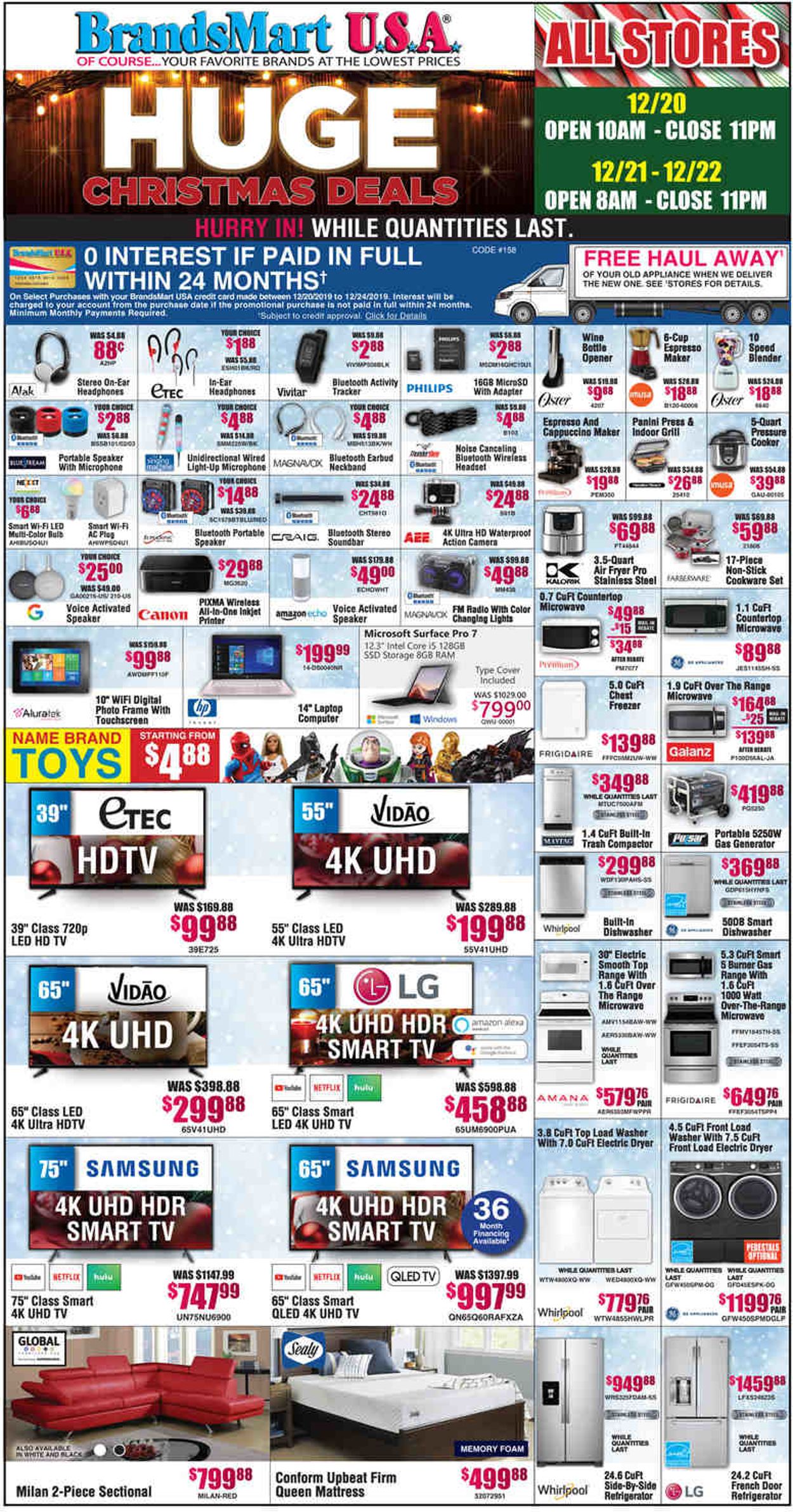 Catalogue Brandsmart USA - Christmas Deals Ad 2019 from 12/20/2019