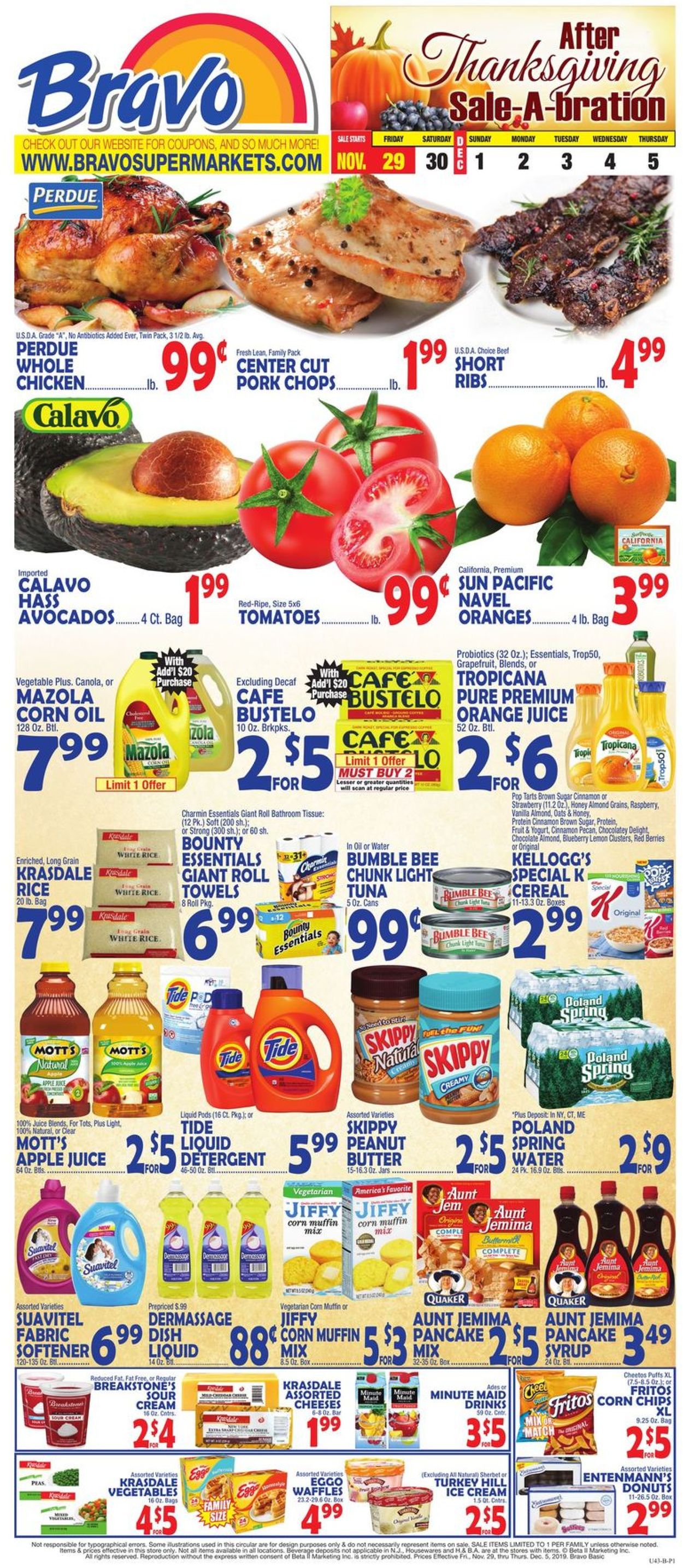 Catalogue Bravo Supermarkets - Thanksgiving Ad 2019 from 11/29/2019
