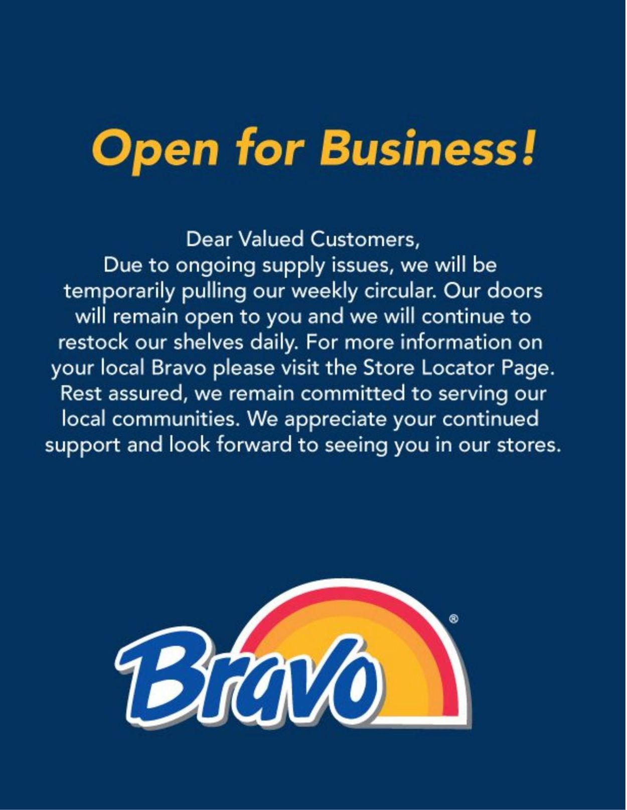 Catalogue Bravo Supermarkets from 10/30/2020