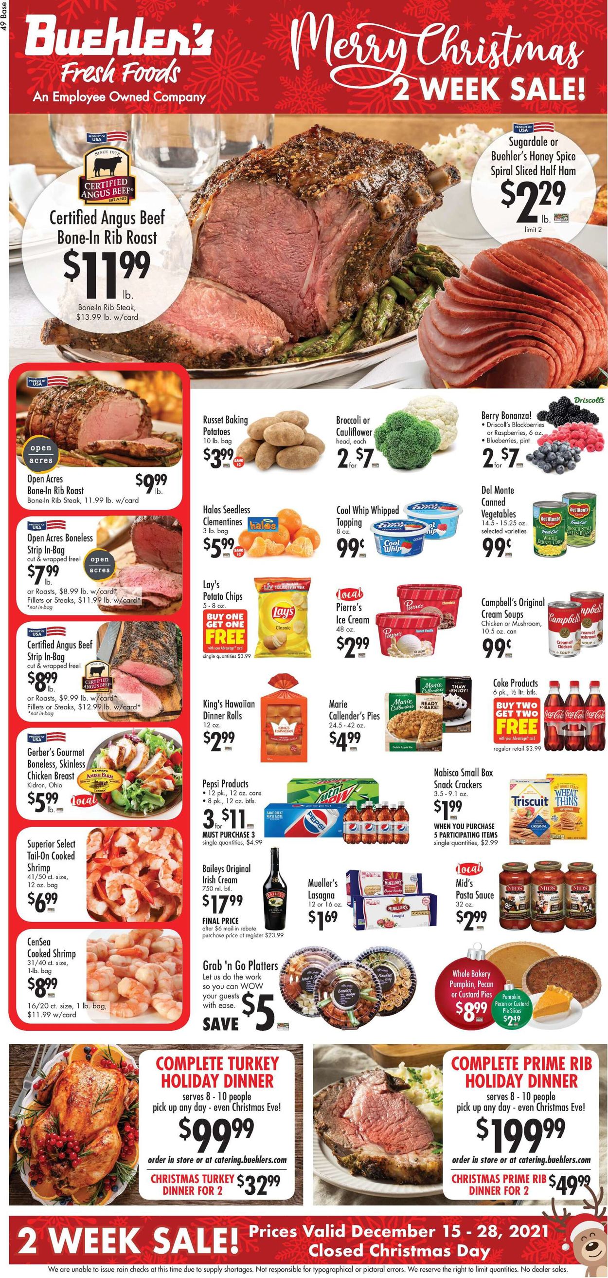 Catalogue Buehler's Fresh Foods HOLIDAY 2021 from 12/15/2021