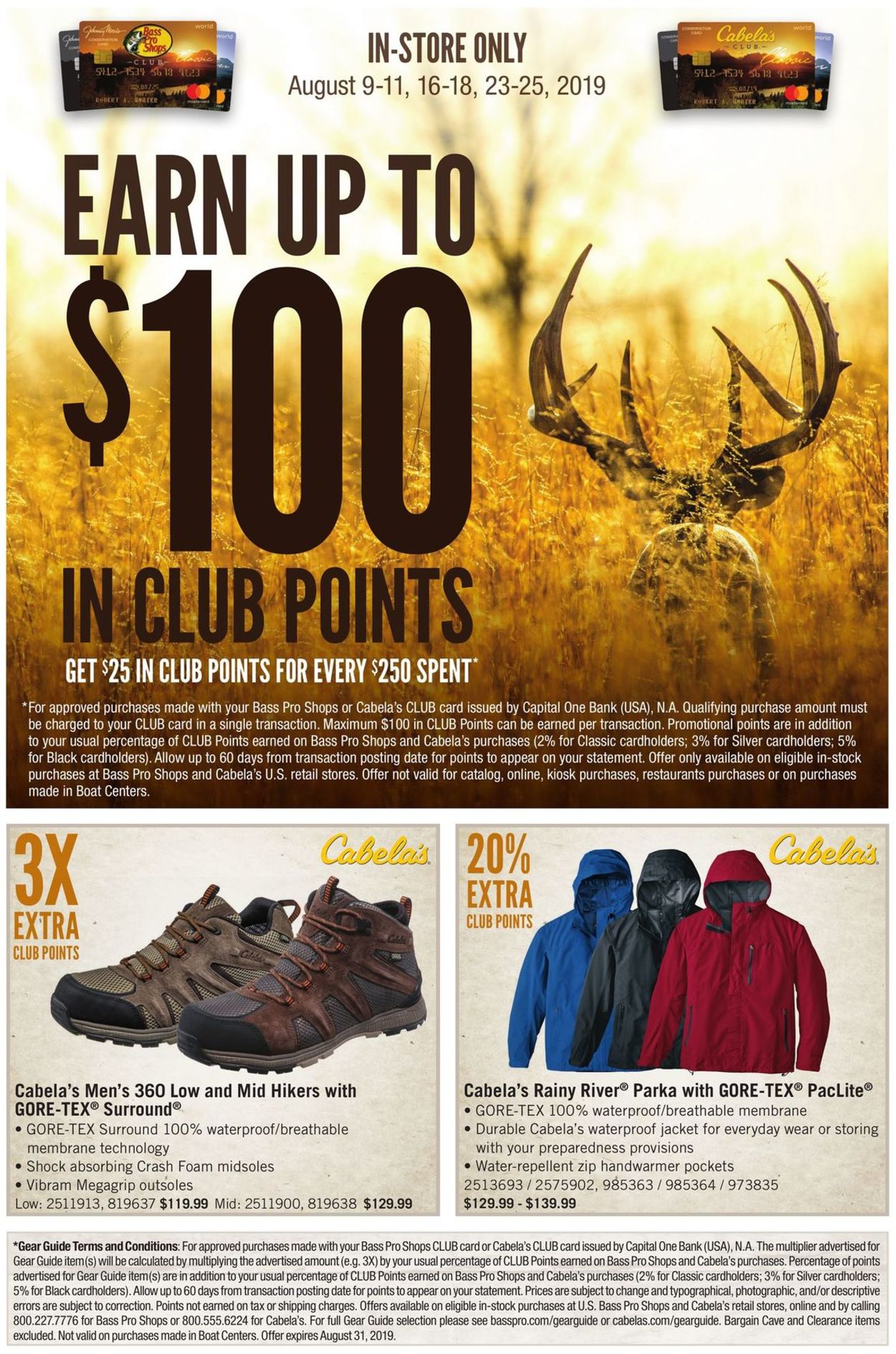 Catalogue Cabela's from 08/01/2019