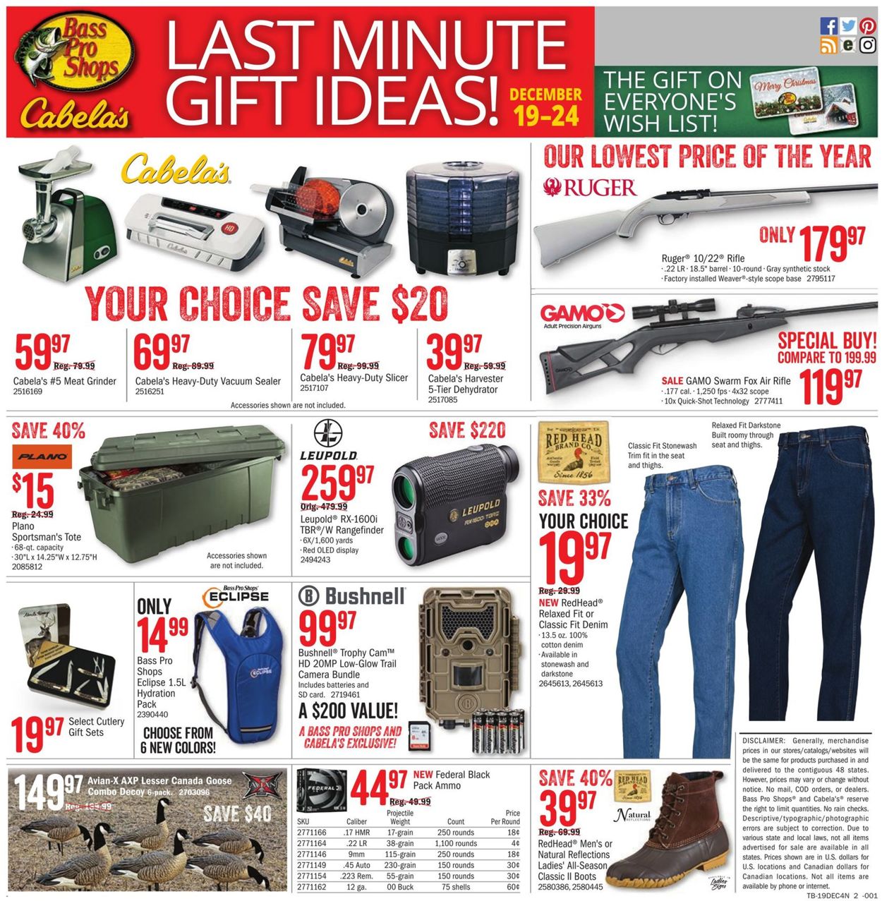 Catalogue Cabela's - Christmas Ad 2019 from 12/19/2019