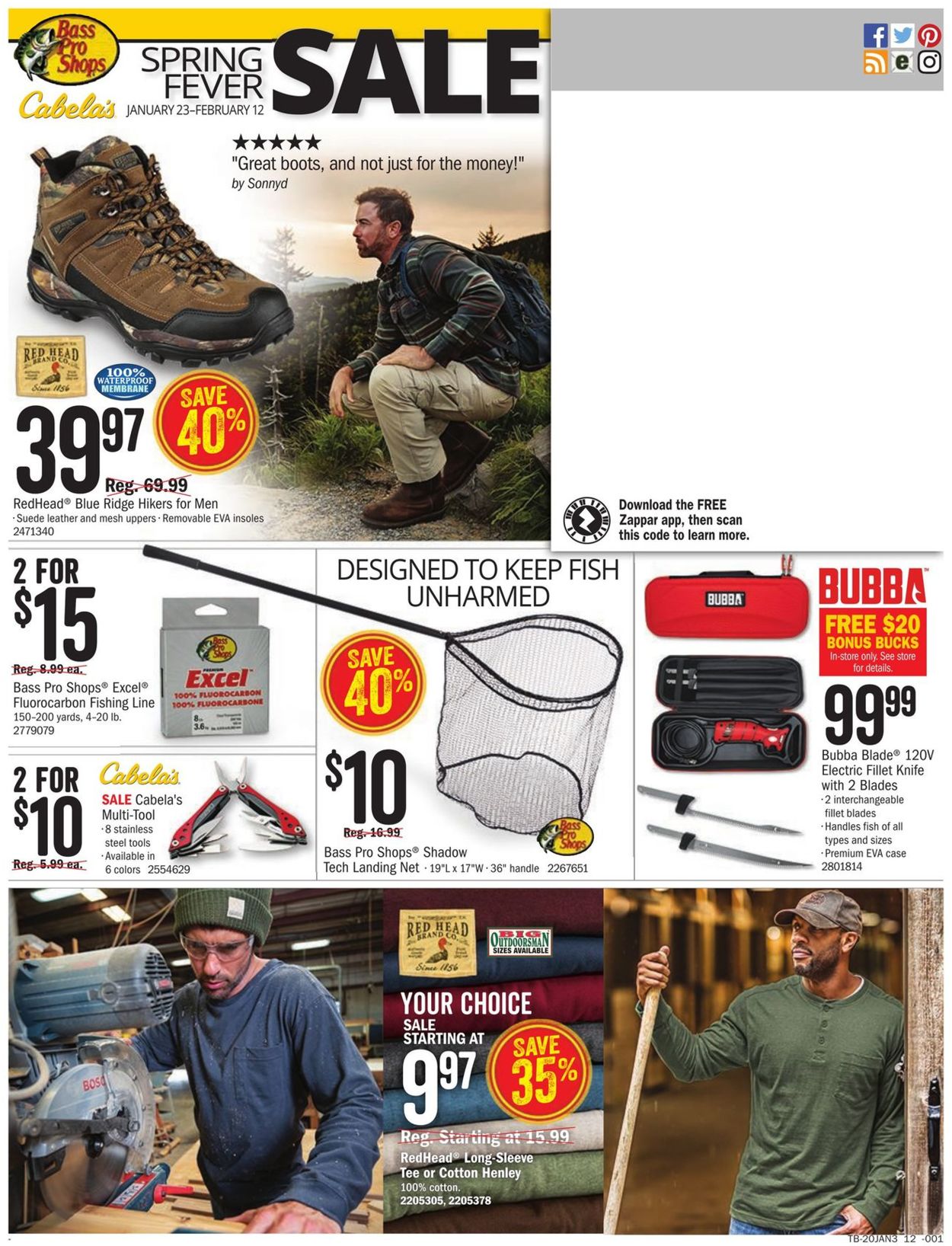 Catalogue Cabela's from 01/23/2020