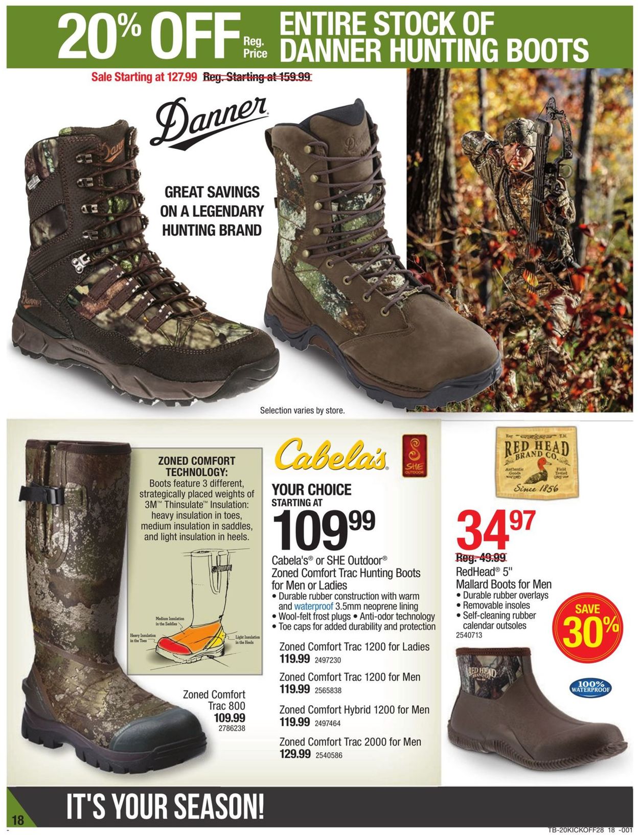 cabela's men's zoned comfort trac 2000 hunting boots