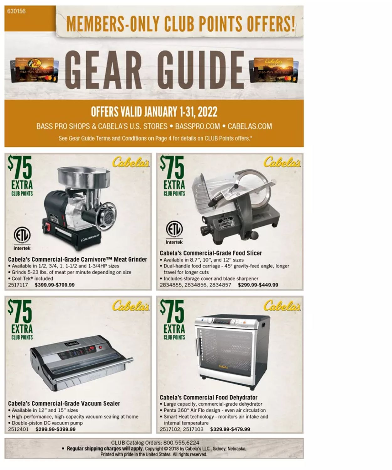 Catalogue Cabela's from 01/01/2022
