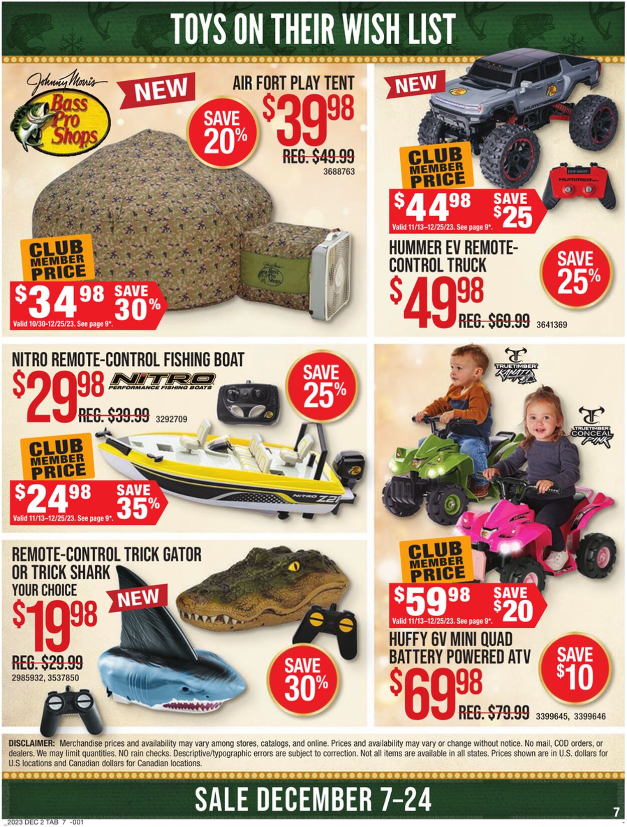 Catalogue Cabela's from 12/07/2023