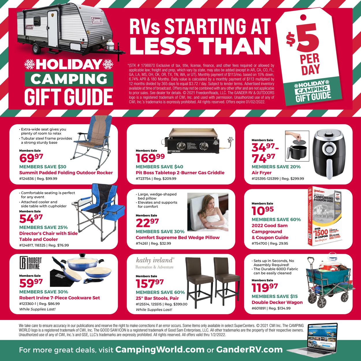 Catalogue Camping World CHRISTMAS 2021 from 12/01/2021