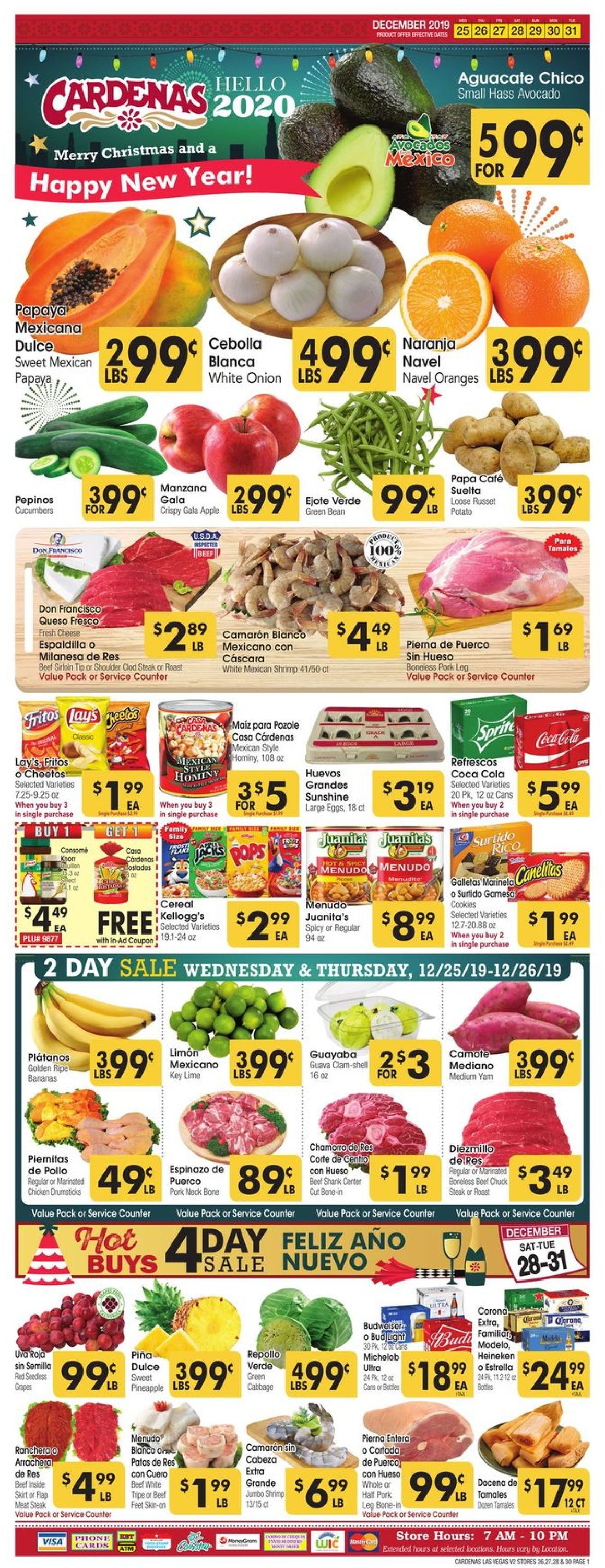 Catalogue Cardenas - New Year's Ad 2019/2020 from 12/25/2019