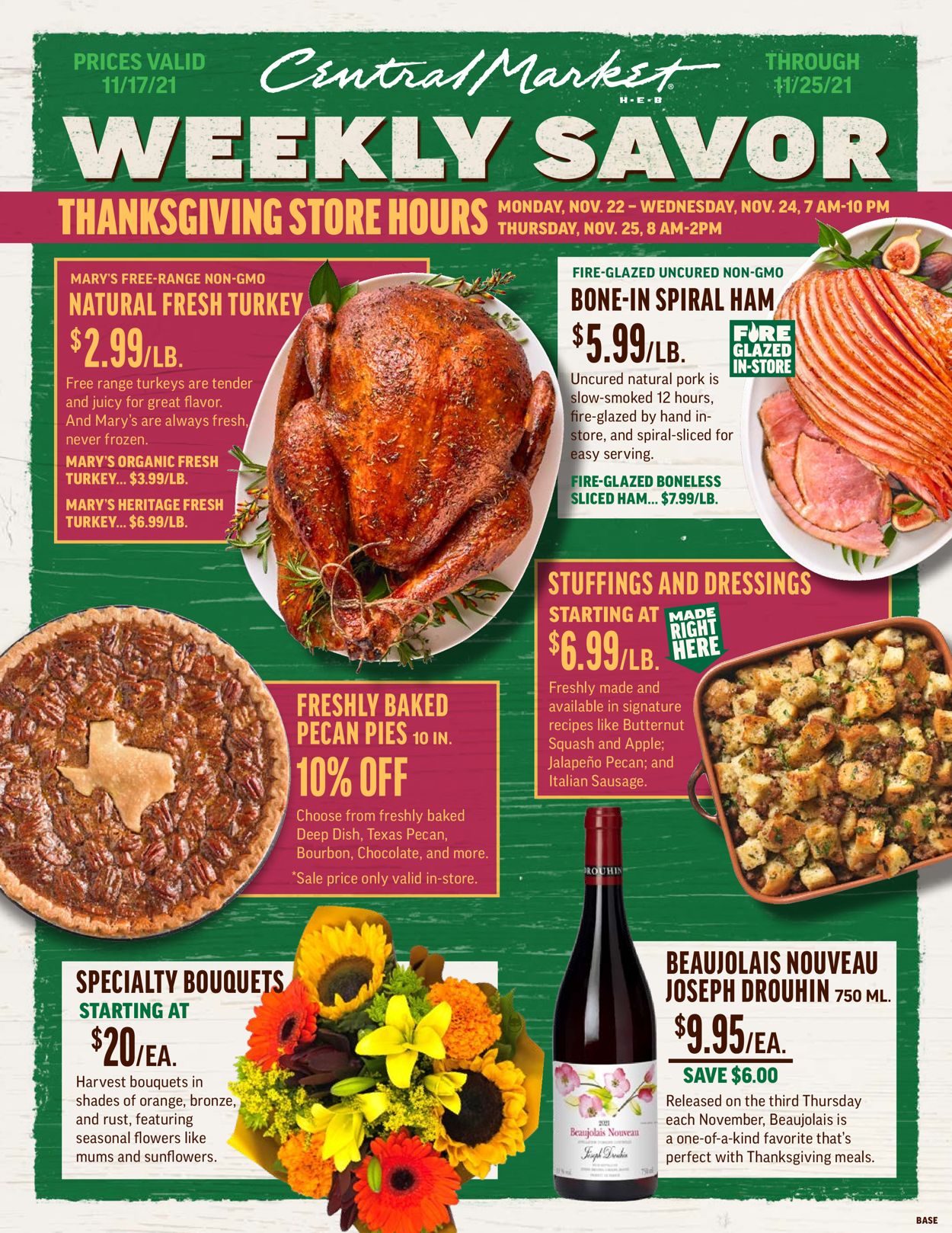 Catalogue Central Market THANKSGIVING 2021 from 11/17/2021