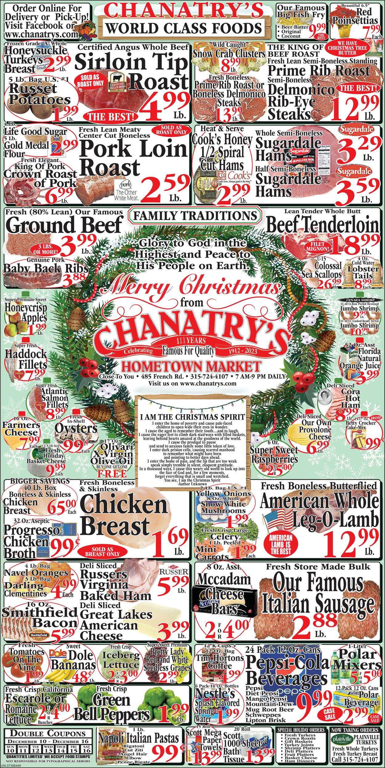 Catalogue Chanatry's Hometown Market from 12/10/2023