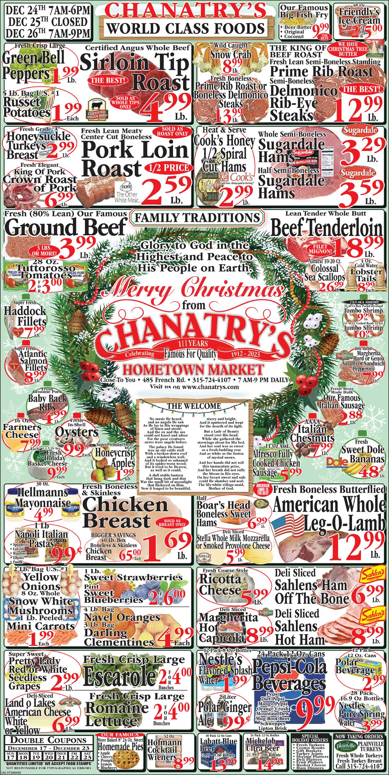 Catalogue Chanatry's Hometown Market from 12/17/2023