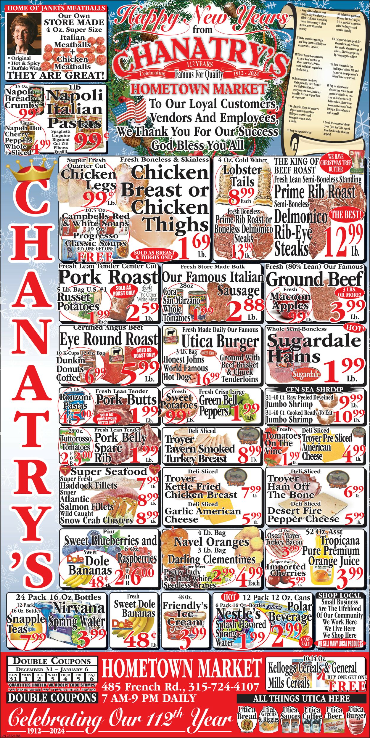 Catalogue Chanatry's Hometown Market from 12/31/2023