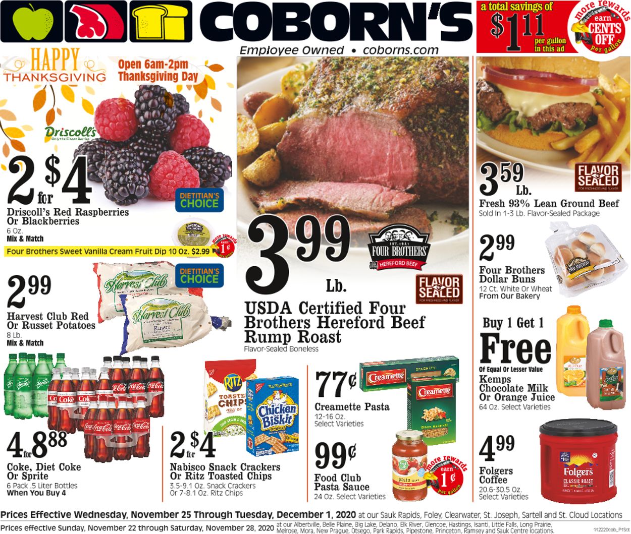 Catalogue Coborn's Thanksgiving 2020 from 11/25/2020